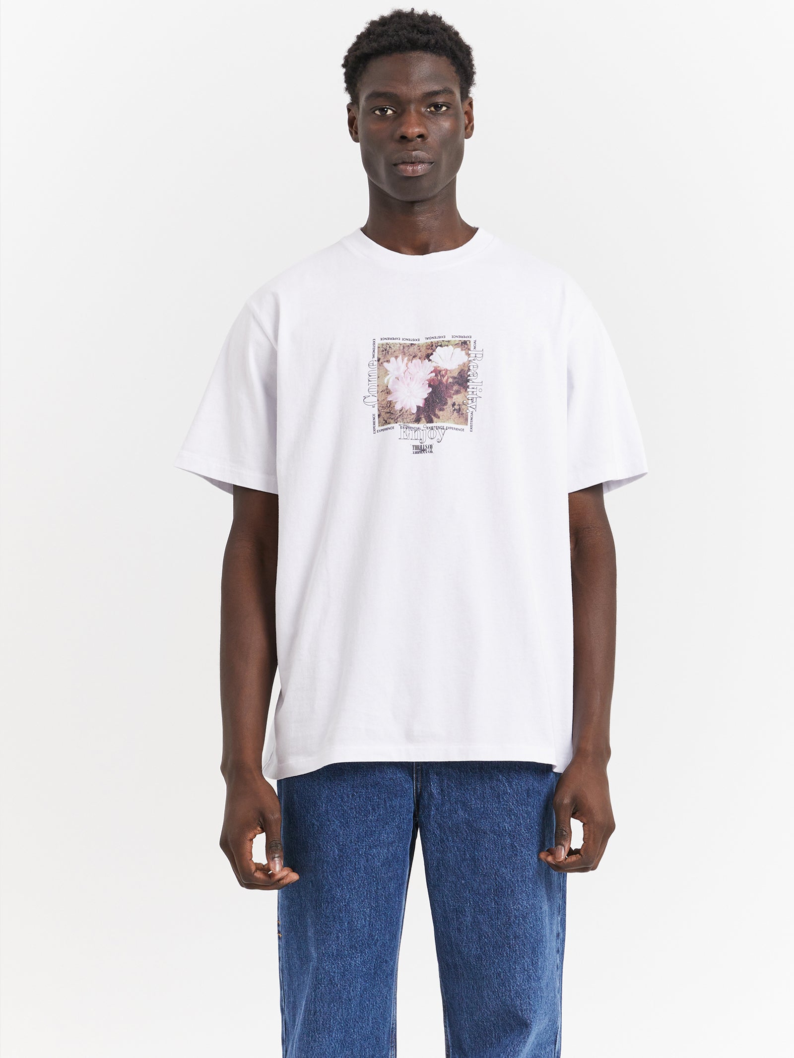 Thrills Enjoy Reality Merch Fit T-Shirt White | Glue Store