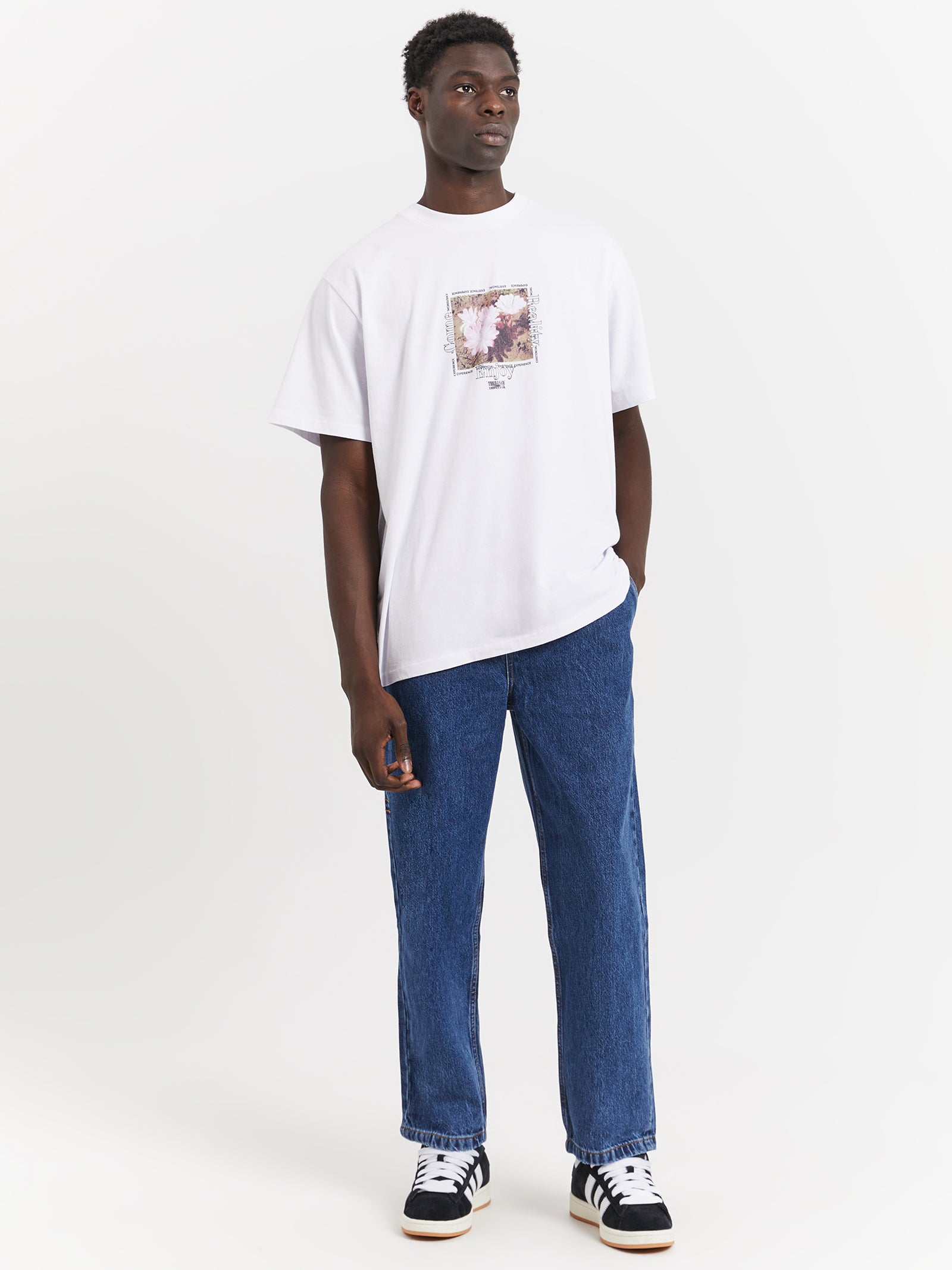 Thrills Enjoy Reality Merch Fit T-Shirt White | Glue Store