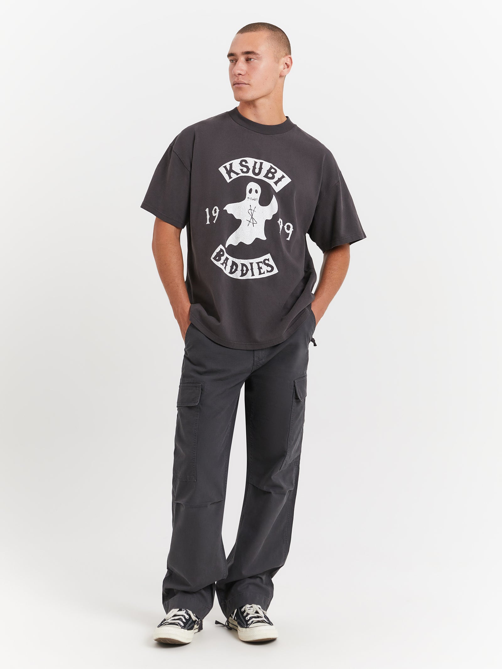 Ksubi Baddies Ekcess Short Sleeve T-Shirt Faded Black Ksubi Baddies Ekcess Short Sleeve T-Shirt Faded Black