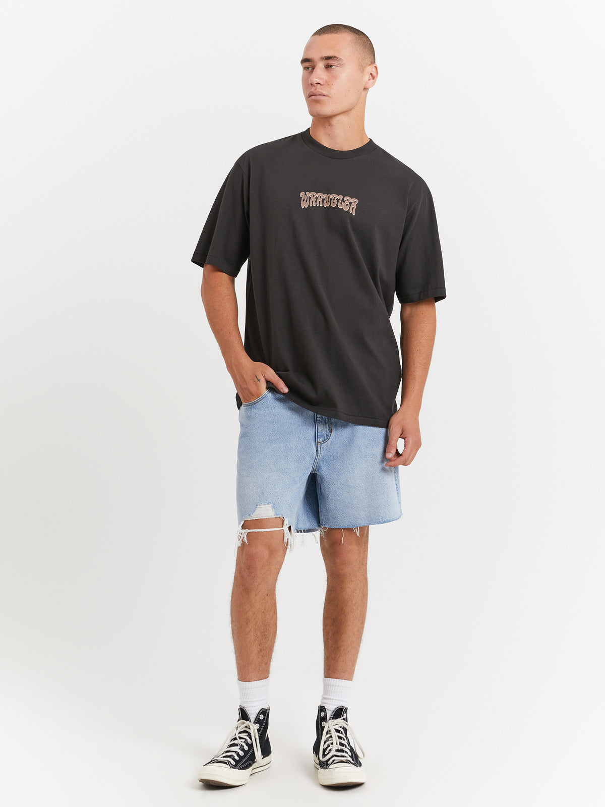 Wrangler Botanical Love Slacker T-Shirt | Worn Black