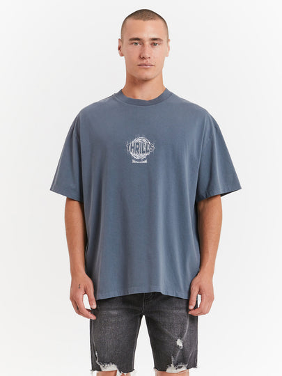 Spectral Static Box Fit Oversized T-Shirt in Dark Slate