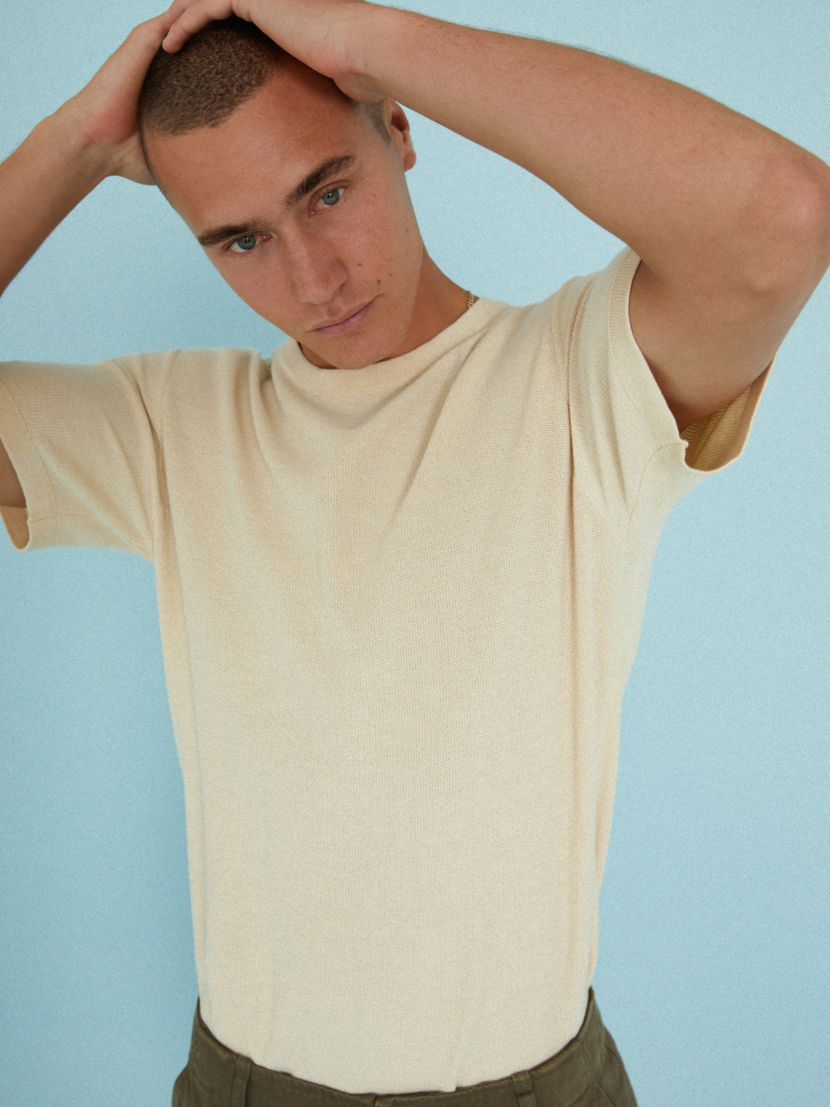 Hector Knit T-Shirt in Pearl