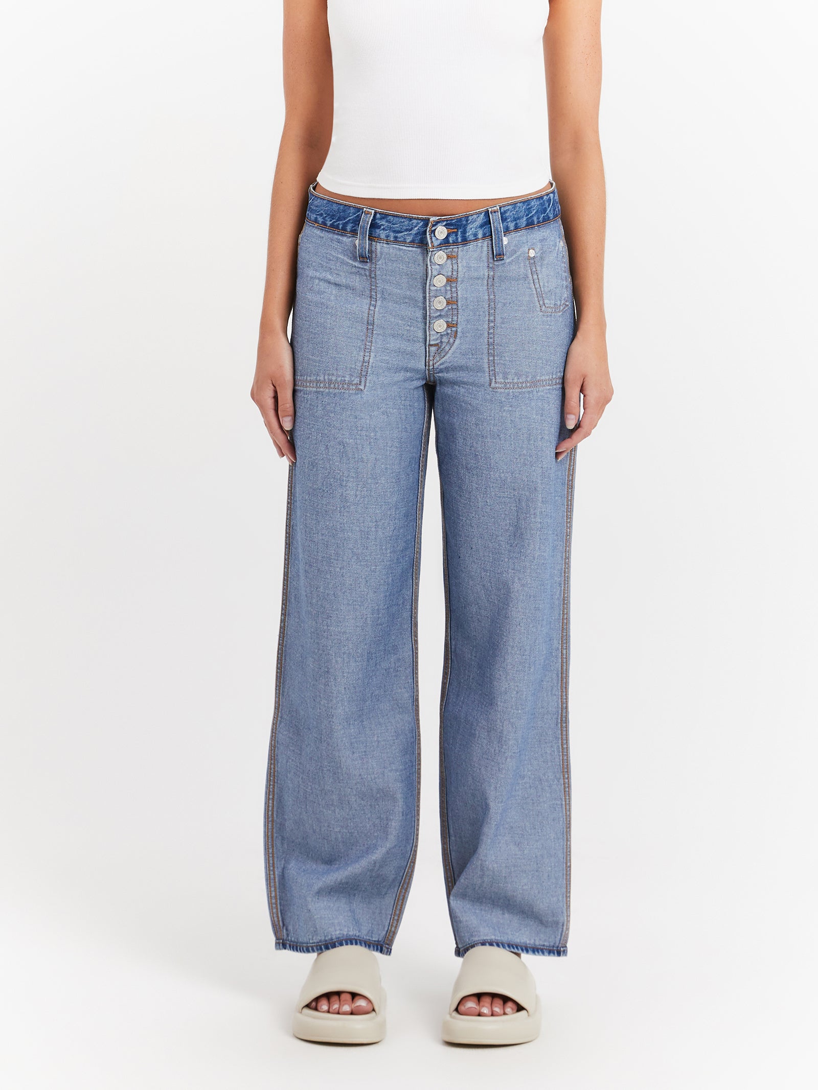 Reversible Baggy Dad Jeans in Soft As Butter Medium Blue