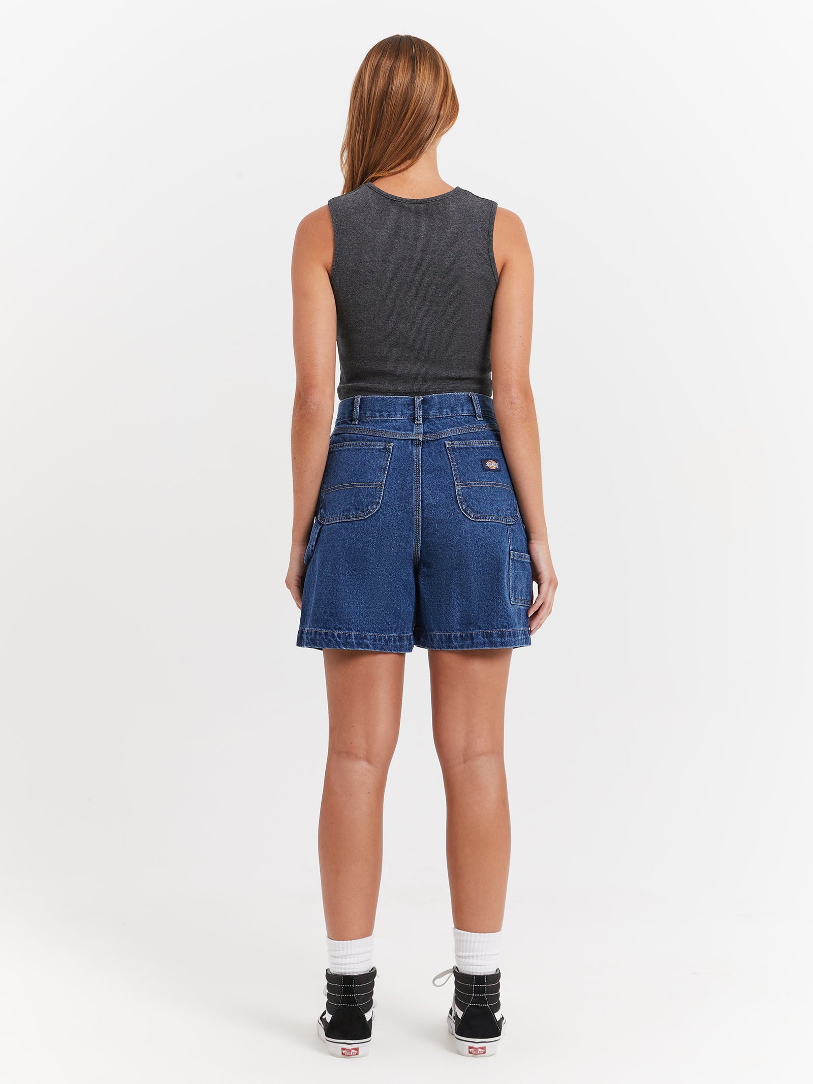 Dickies Essential Rib Crop Tank Black Marle | Glue Store