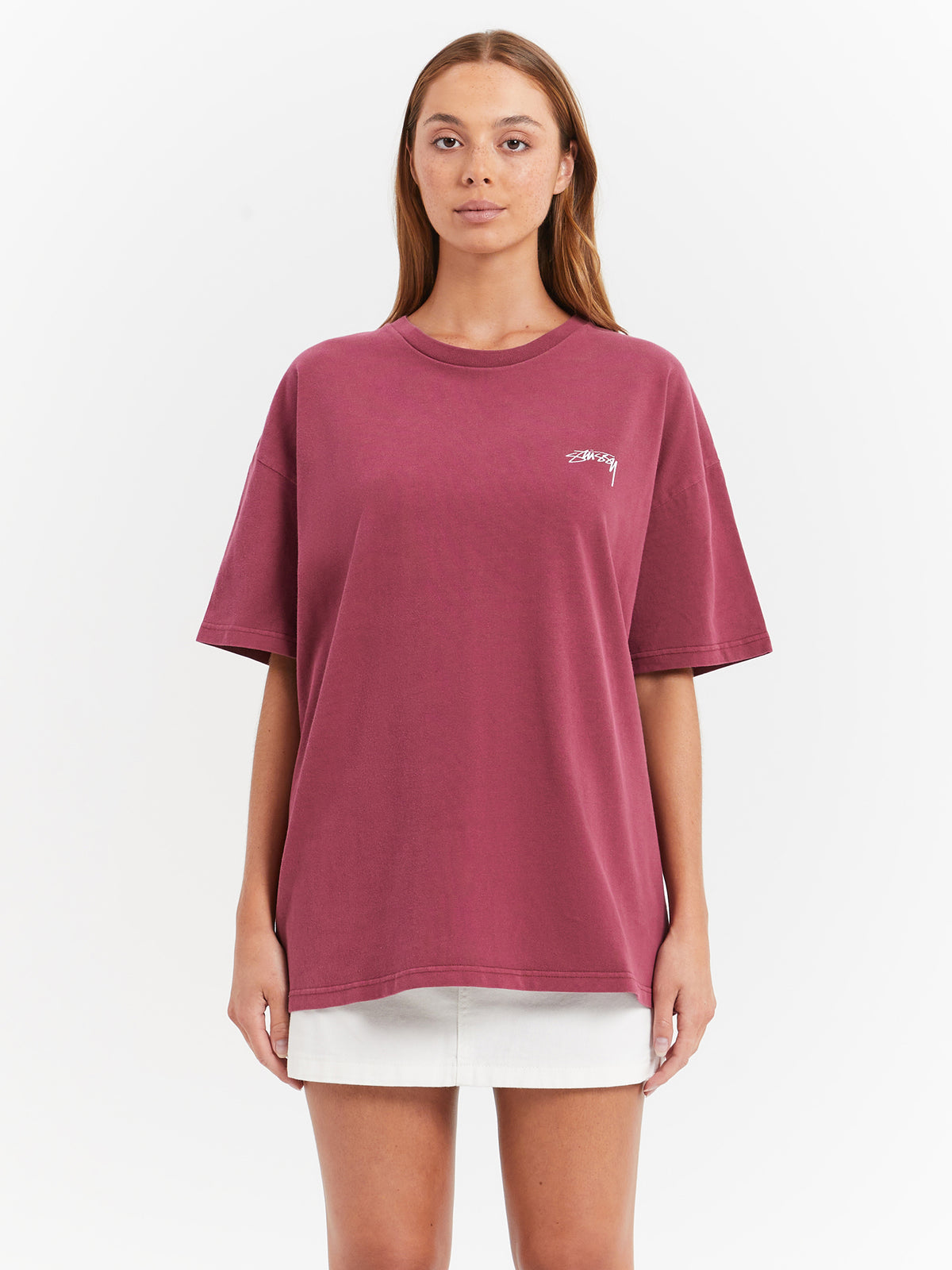 Statue Heavyweight Relaxed T-Shirt in Raspberry