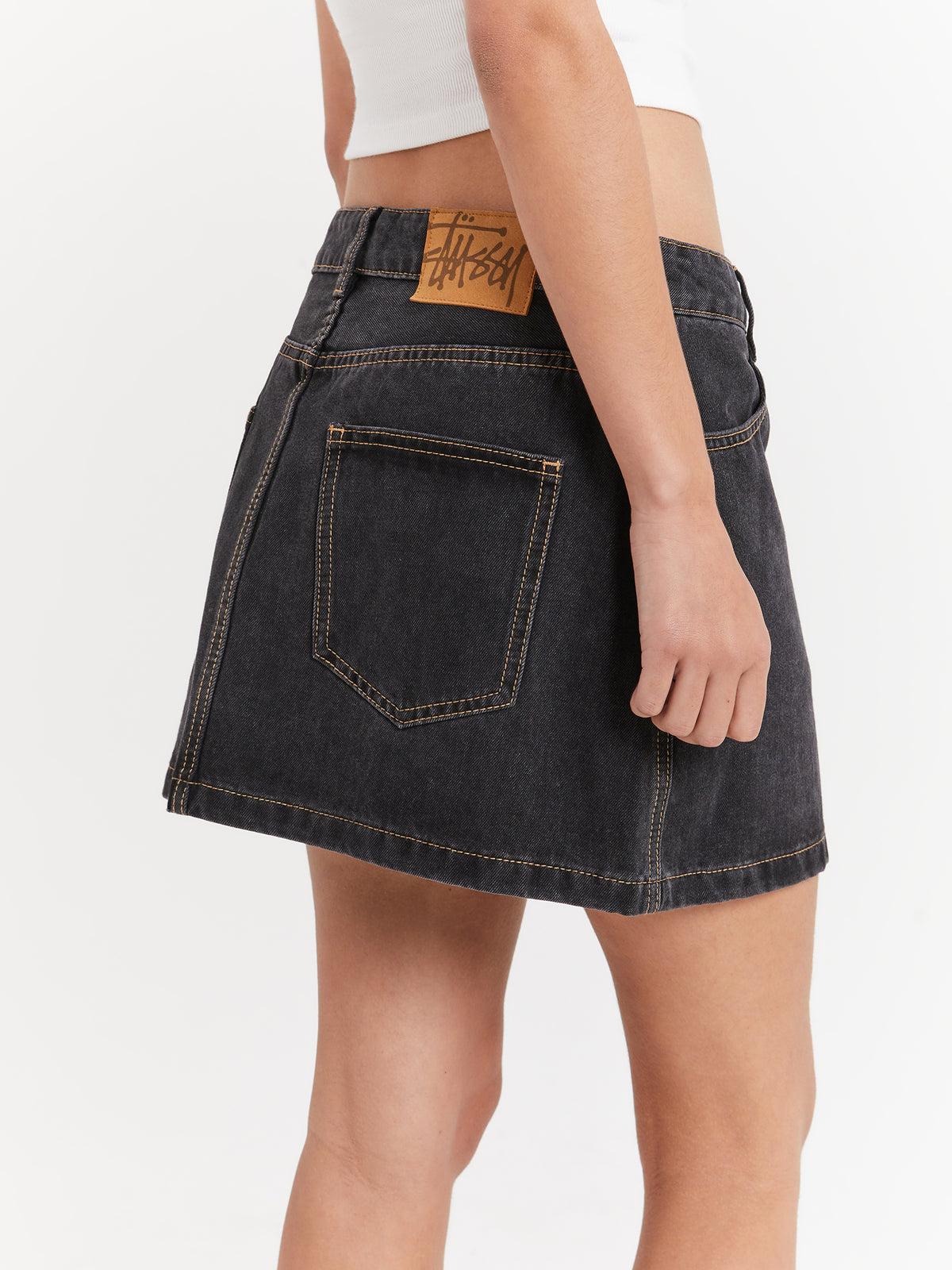 Stussy Workwear Denim Mini Skirt | Black