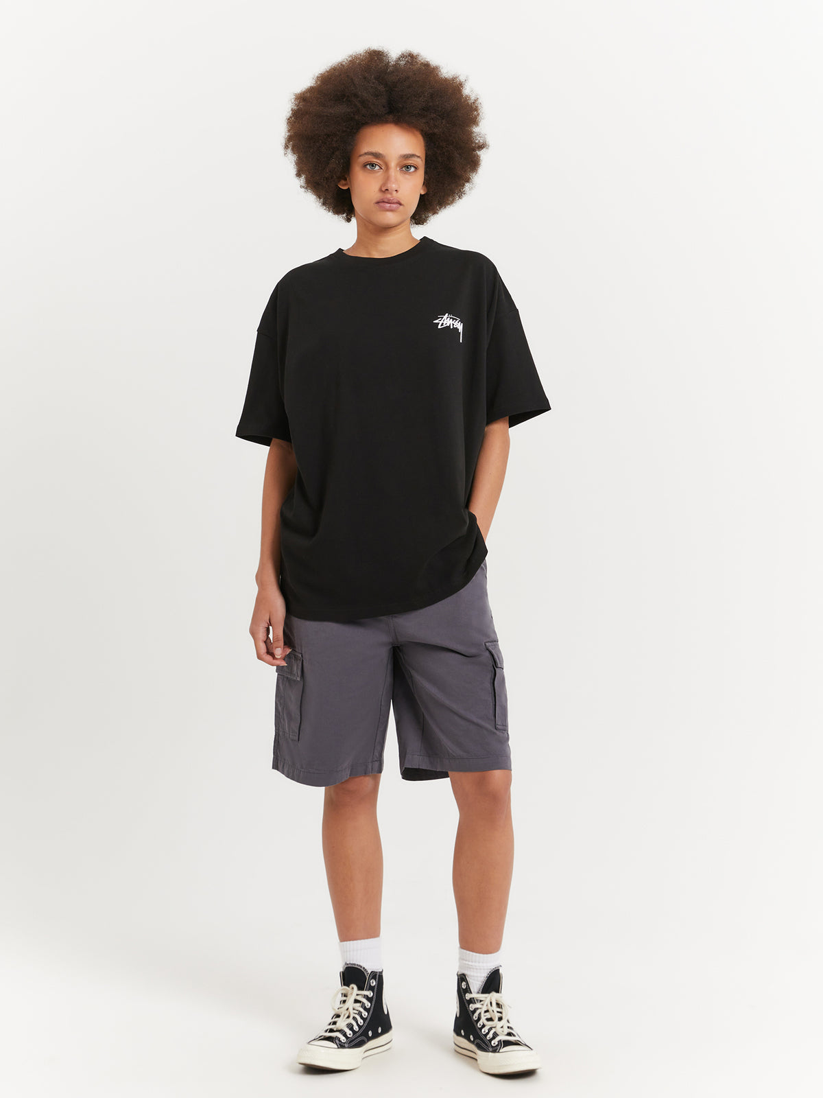 Stussy Pair Of Dice Heavyweight Relaxed T-Shirt | Black