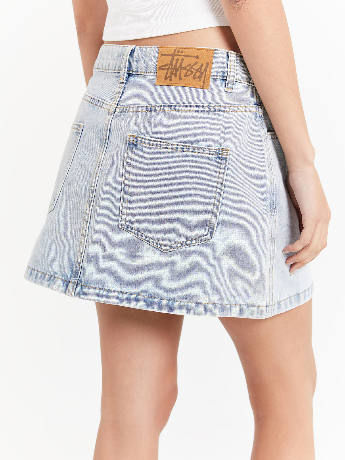 Stussy Workwear Denim Mini Skirt | Light Blue