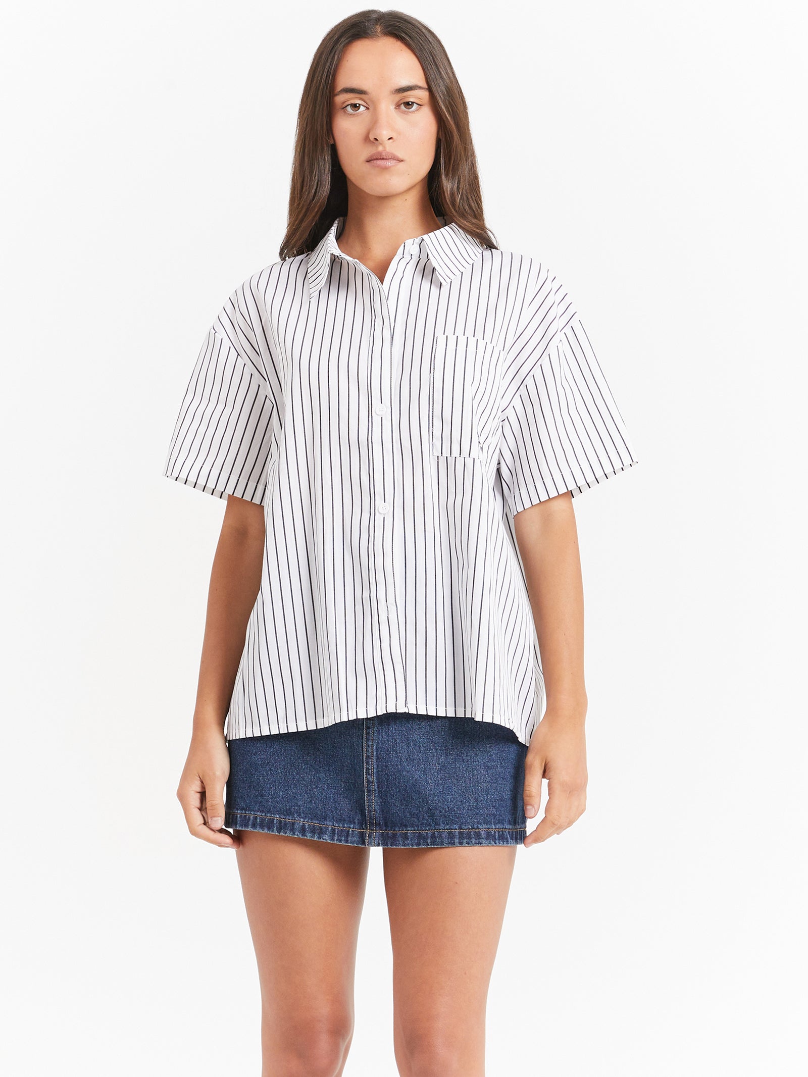 Pop Short Sleeve Graffiti Stripe Shirt