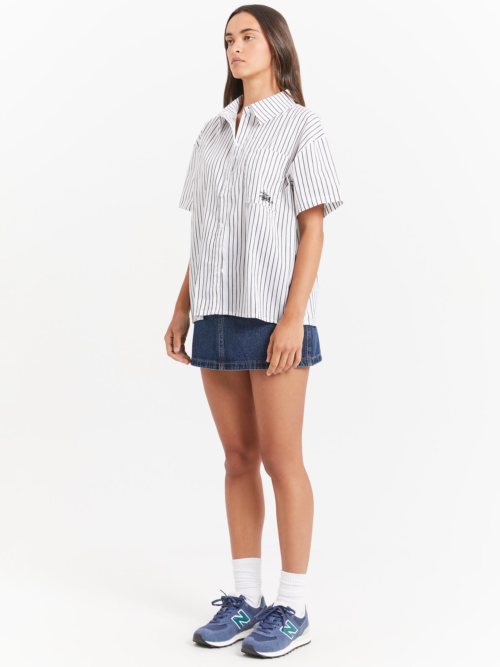 Pop Short Sleeve Graffiti Stripe Shirt