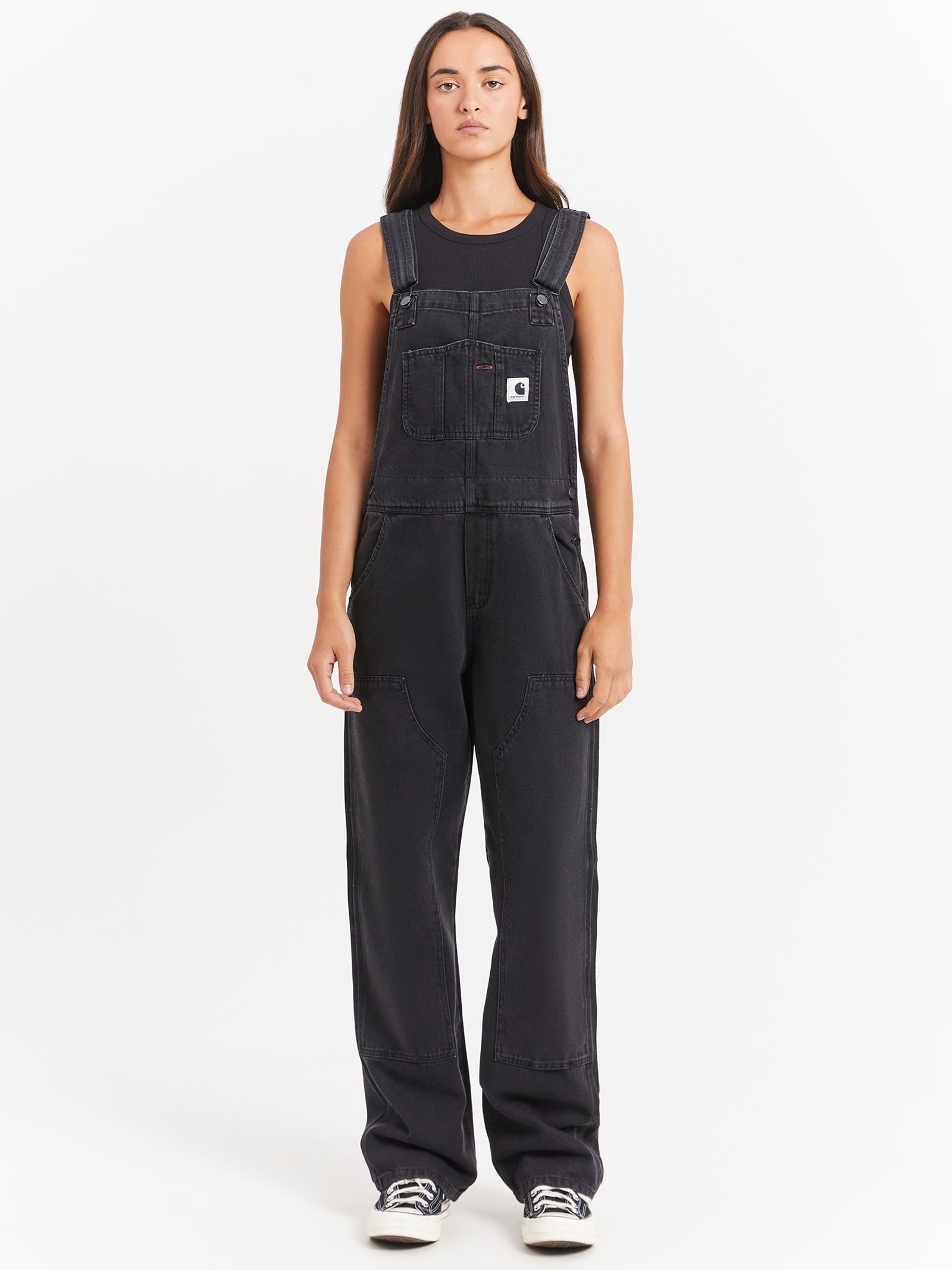 Denim Bib Double Knee Overalls
