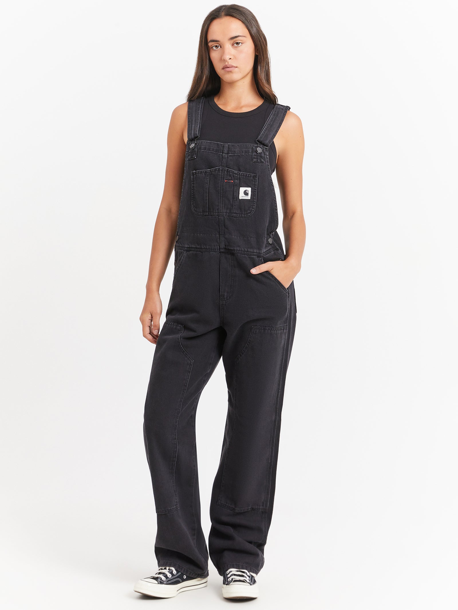 Denim Bib Double Knee Overalls