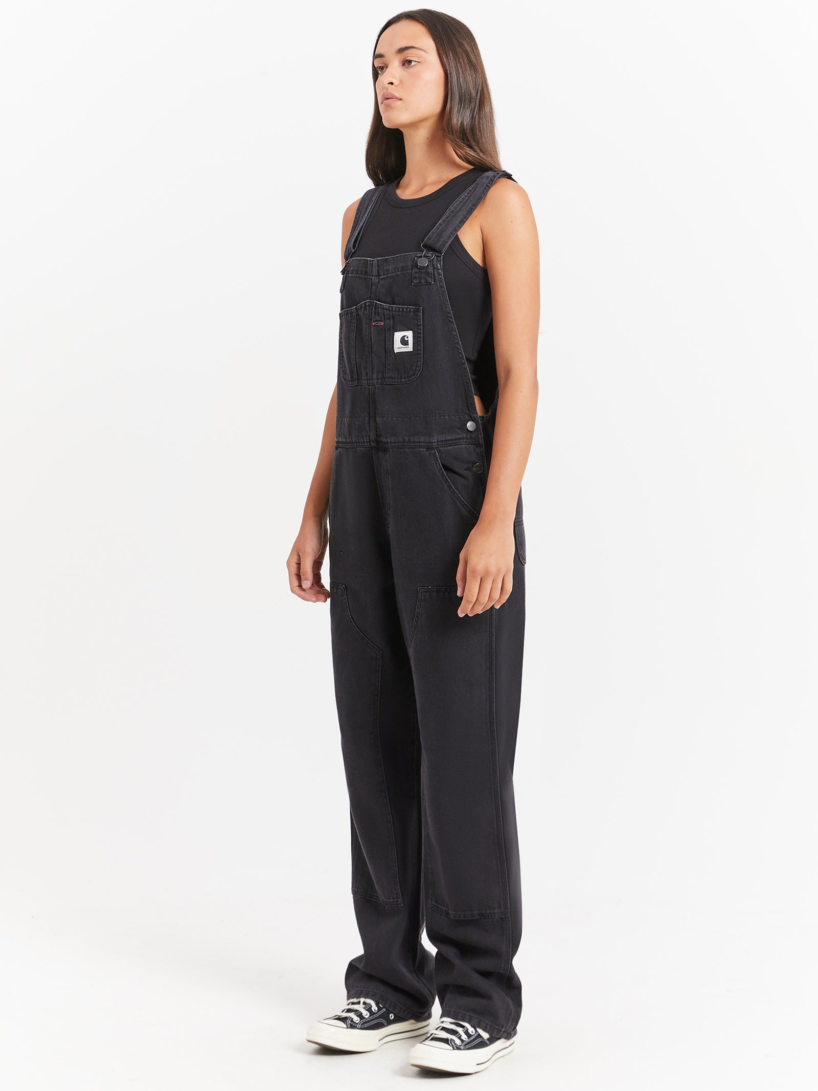 Denim Bib Double Knee Overalls