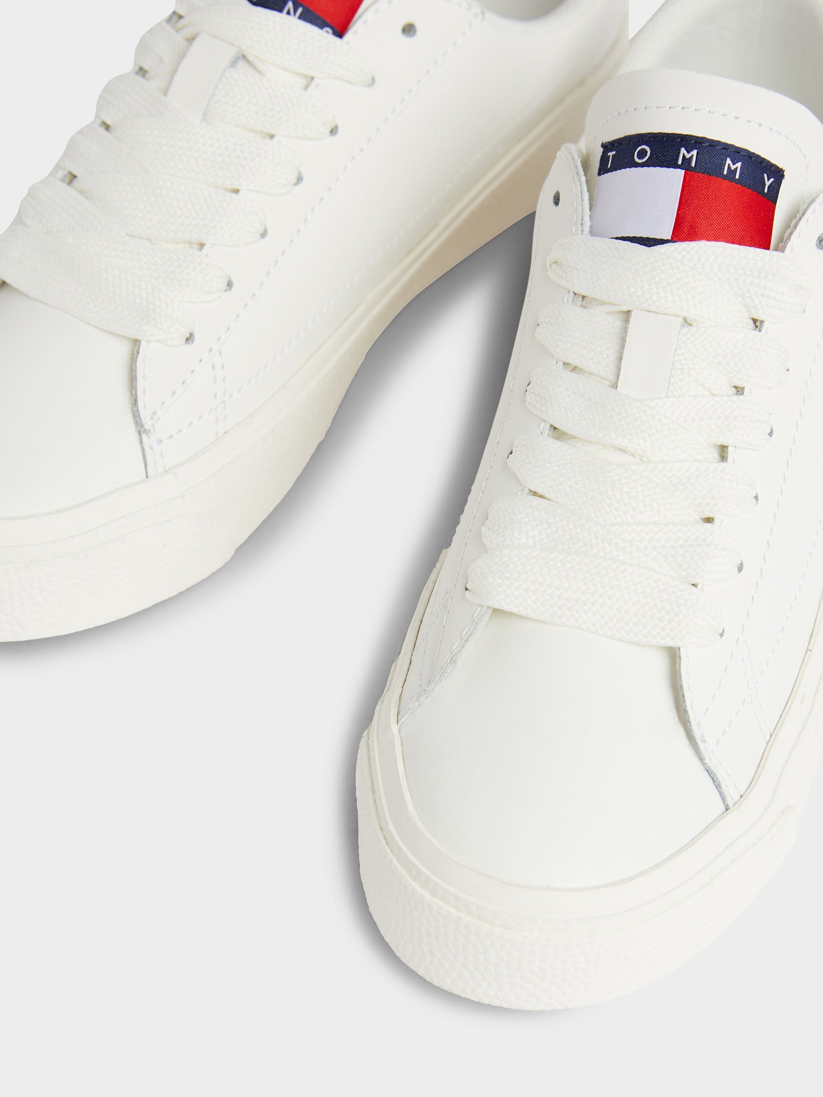 Womens Vulcanised Leather Platform Sneakers