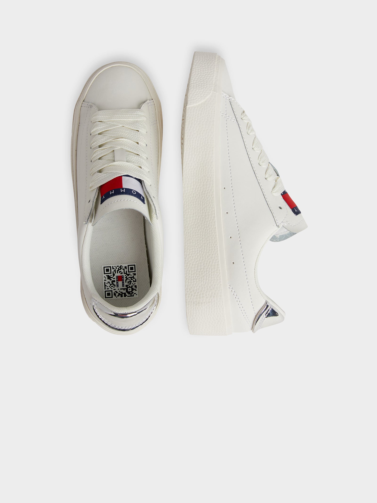 Womens Vulcanised Leather Platform Sneakers