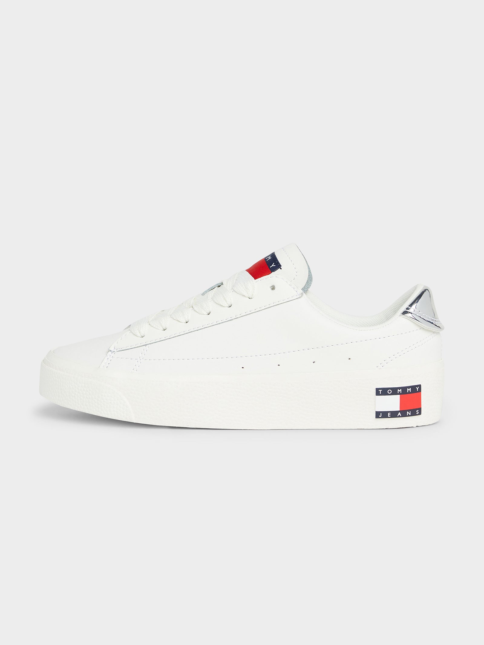 Womens Vulcanised Leather Platform Sneakers