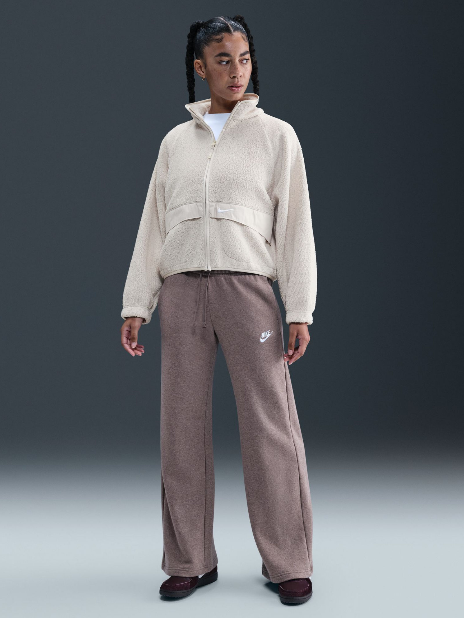 Nike Women's Sherpa Jacket Lt Orewood Brn/Lt Orewood Brn