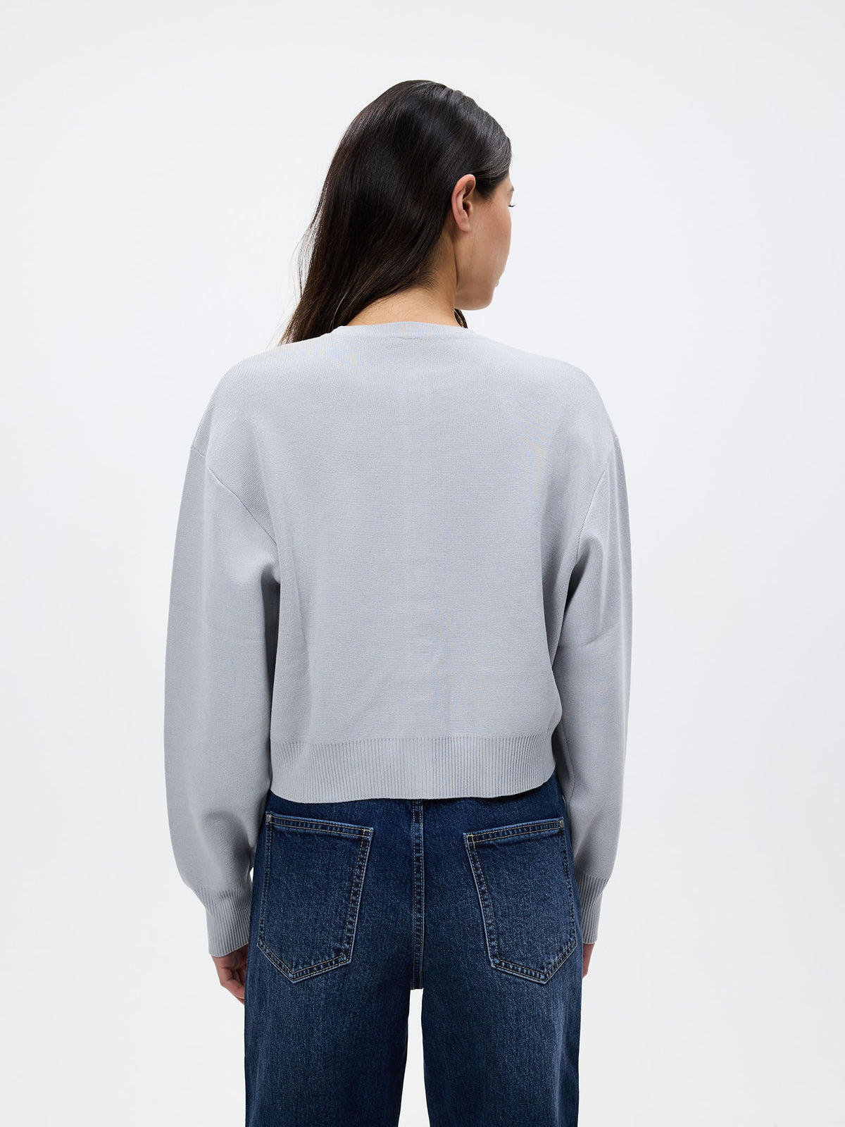 MSE Cropped Cardigan | Silver