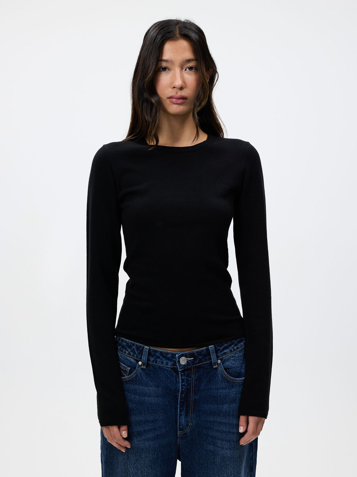 MSE Long Sleeve Knit Top | Black
