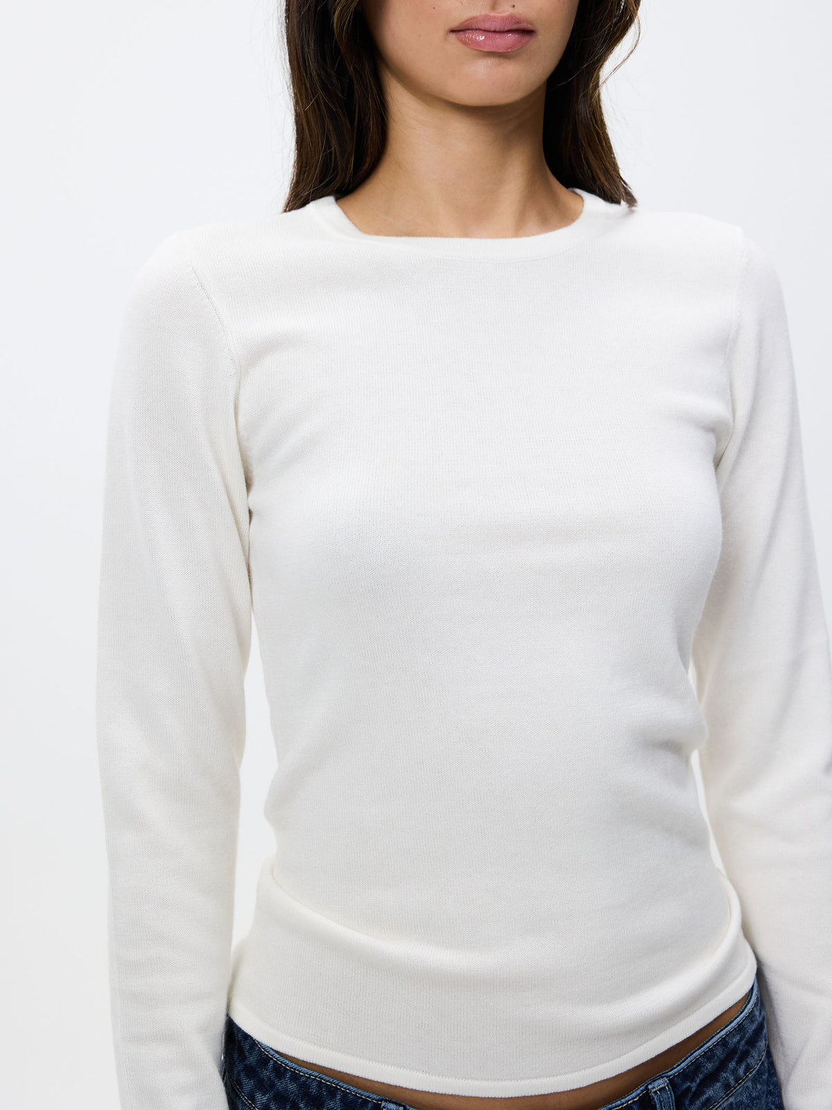 MSE Long Sleeve Knit Top | Off White