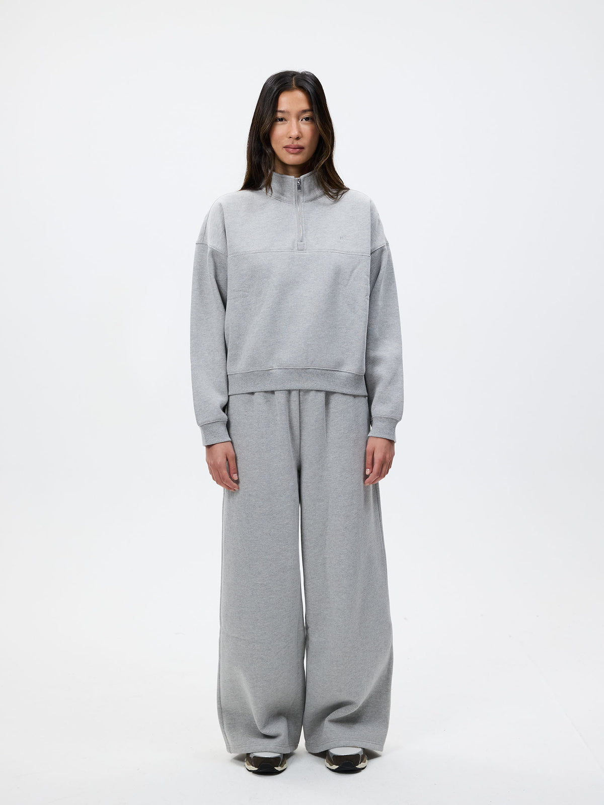 MSE Wide Leg Track Pant | Grey Marle