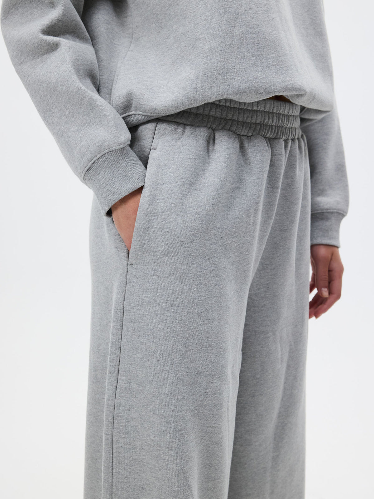 MSE Wide Leg Track Pant | Grey Marle