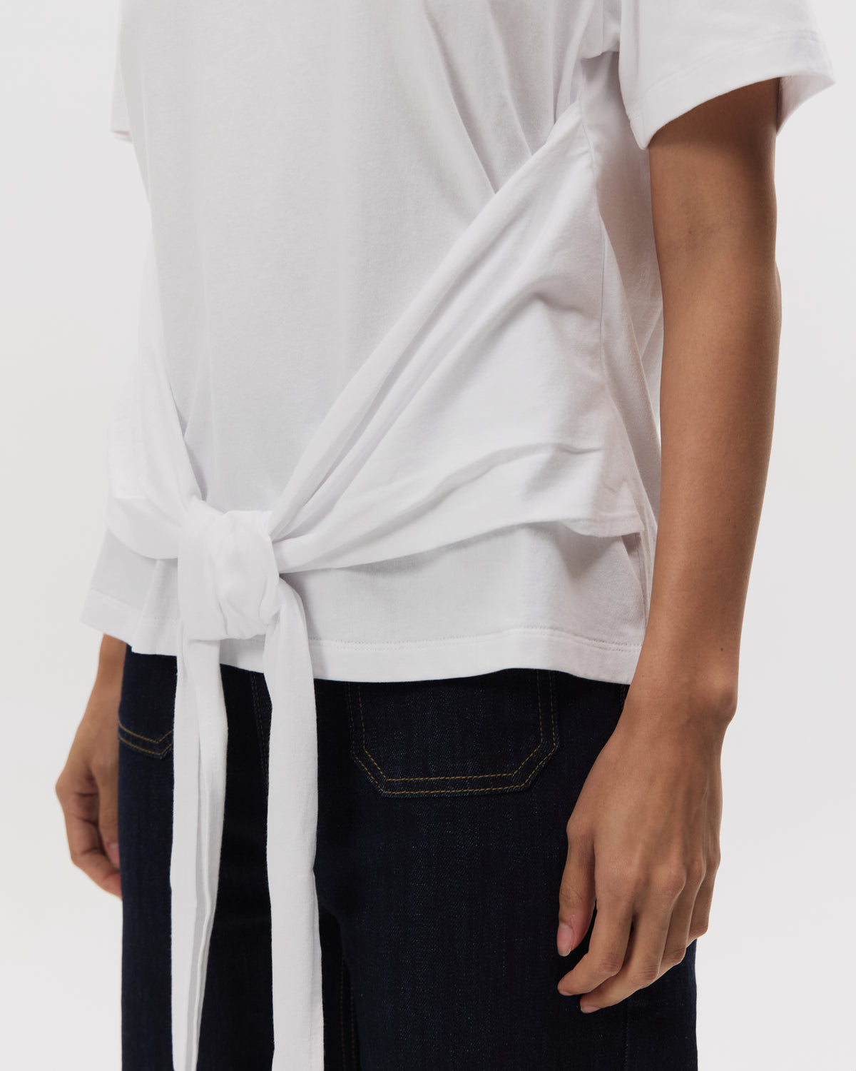 MSE Tie Front Tee | Off White