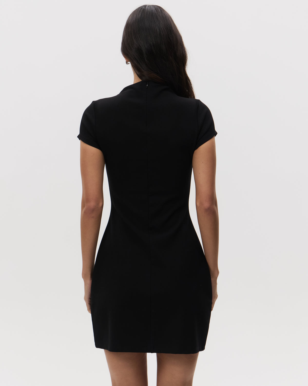 MSE Mock Neck Mini Dress | Black