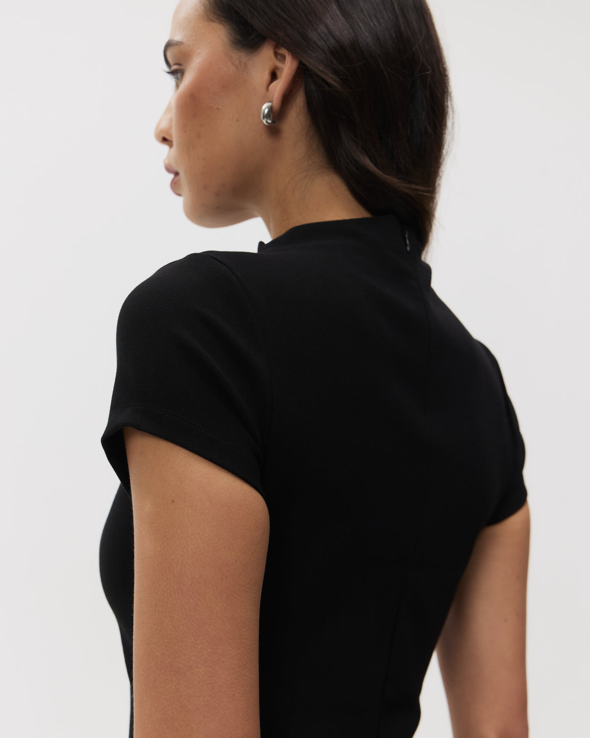 MSE Mock Neck Mini Dress | Black