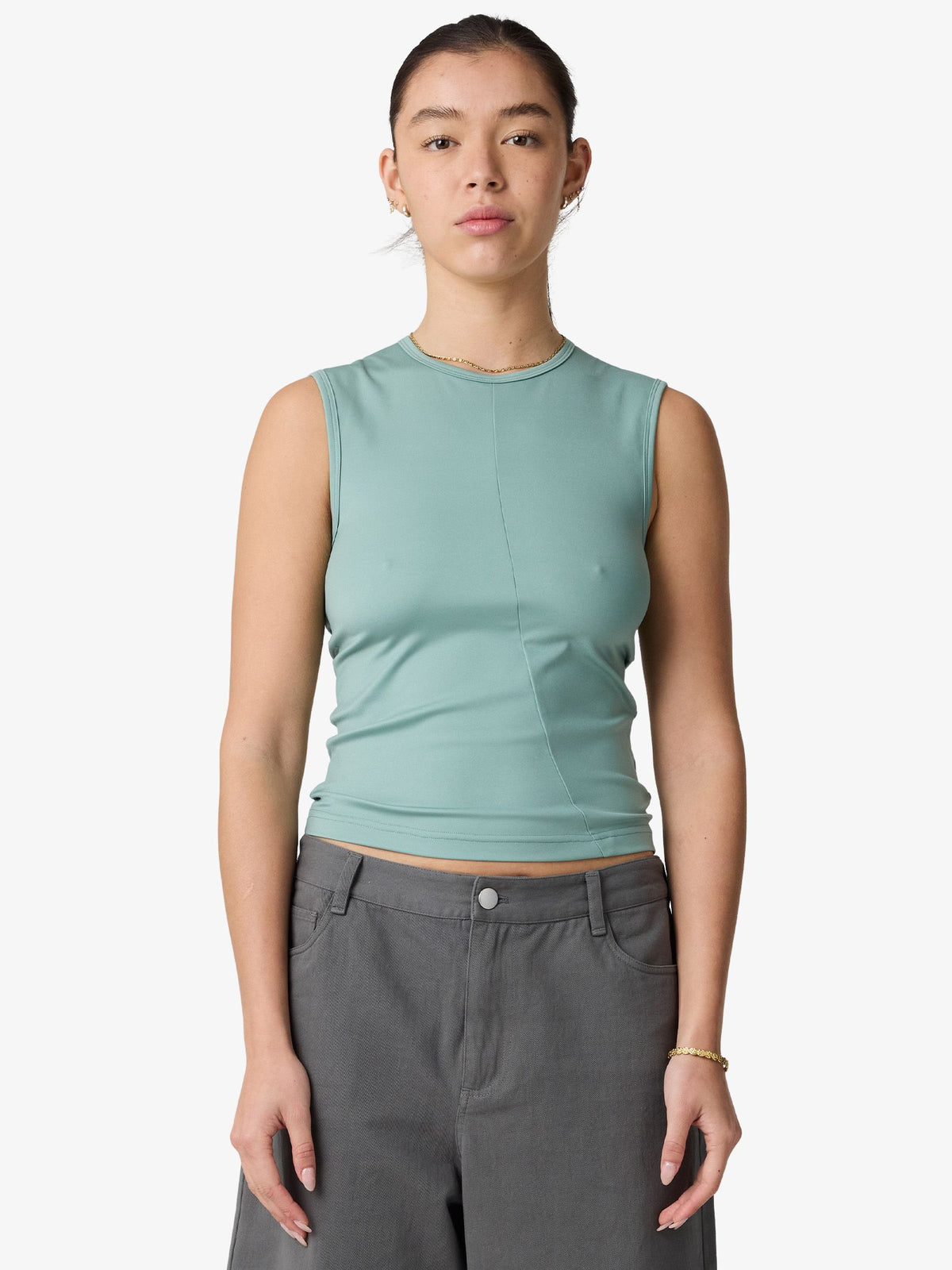 MSE Asymmetrical Tank Top | Cosmic Green