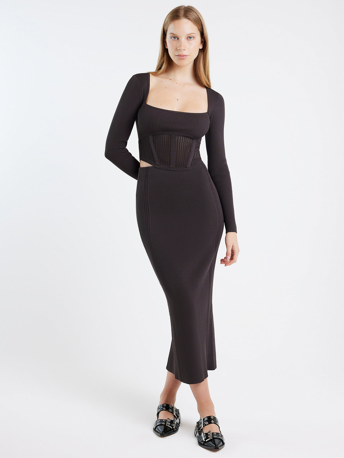 First Mse Marita Knit Skirt | Umber