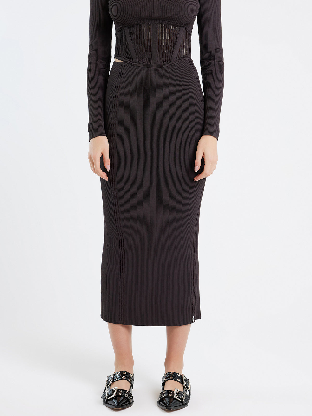 First Mse Marita Knit Skirt | Umber