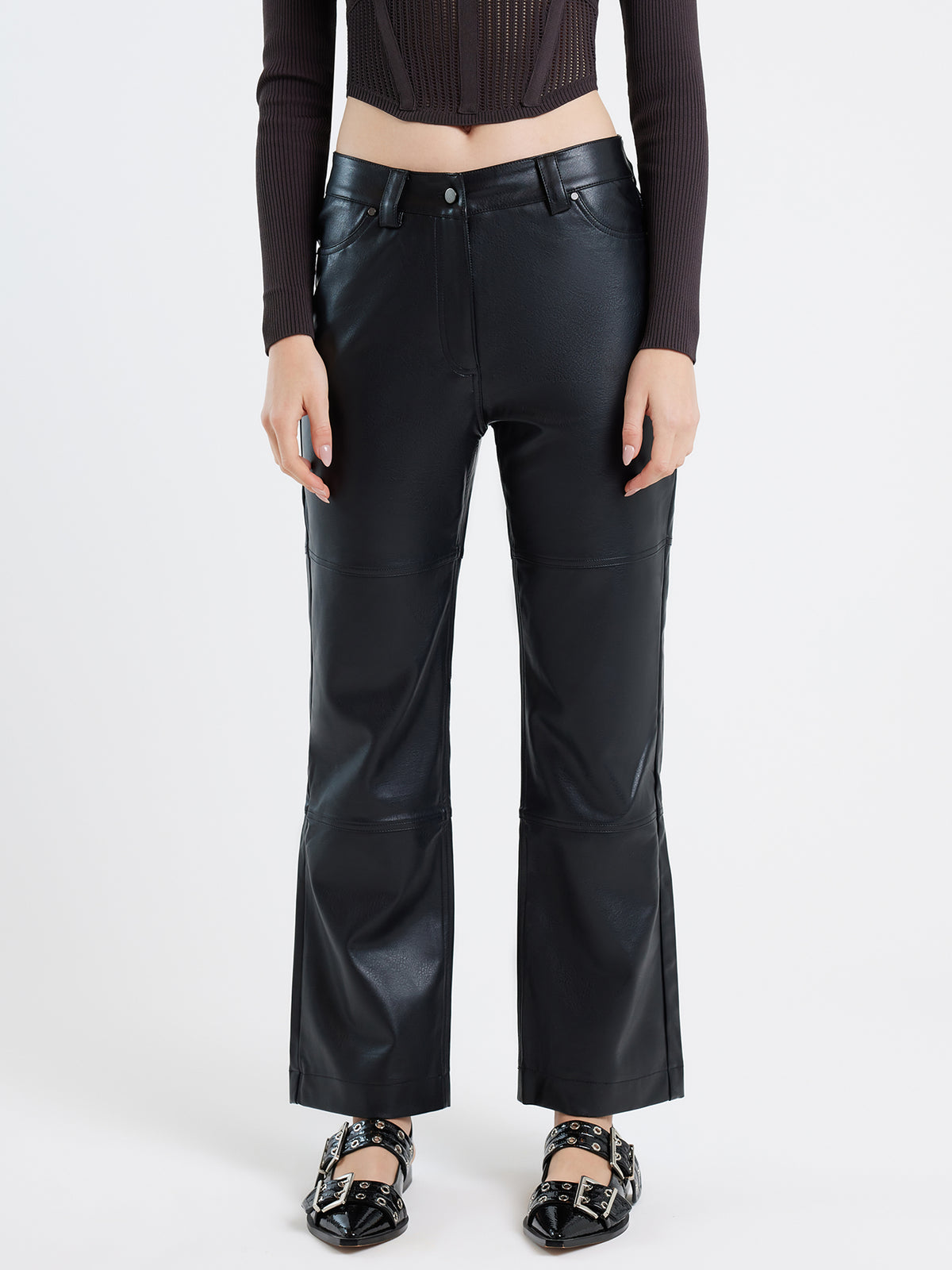 First Mse Nali Faux Leather Pants | Black