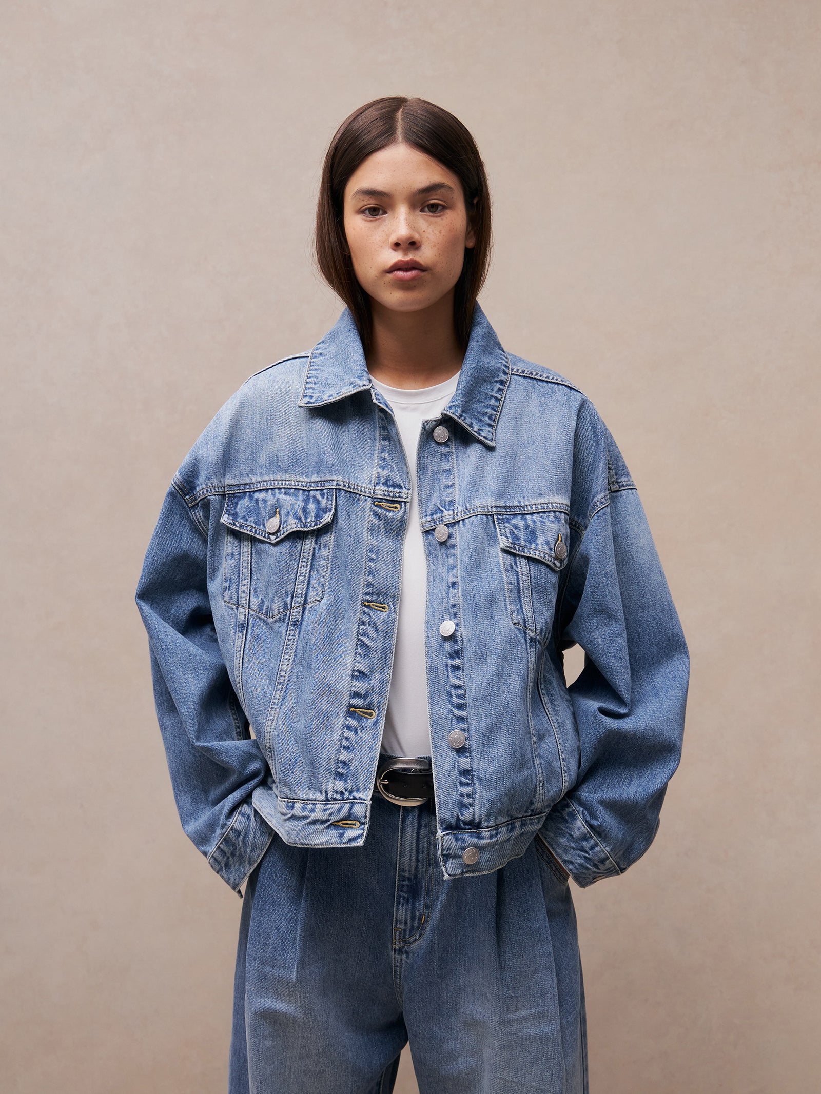 MSE Oversized Denim Jacket Vintage Stone Glue Store