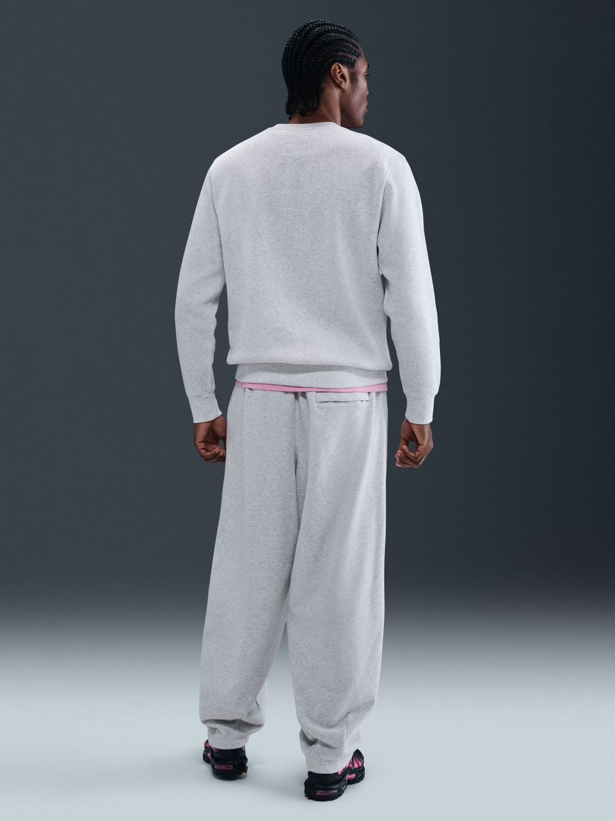 Nike Club Fleece Crew | Birch Heather/White