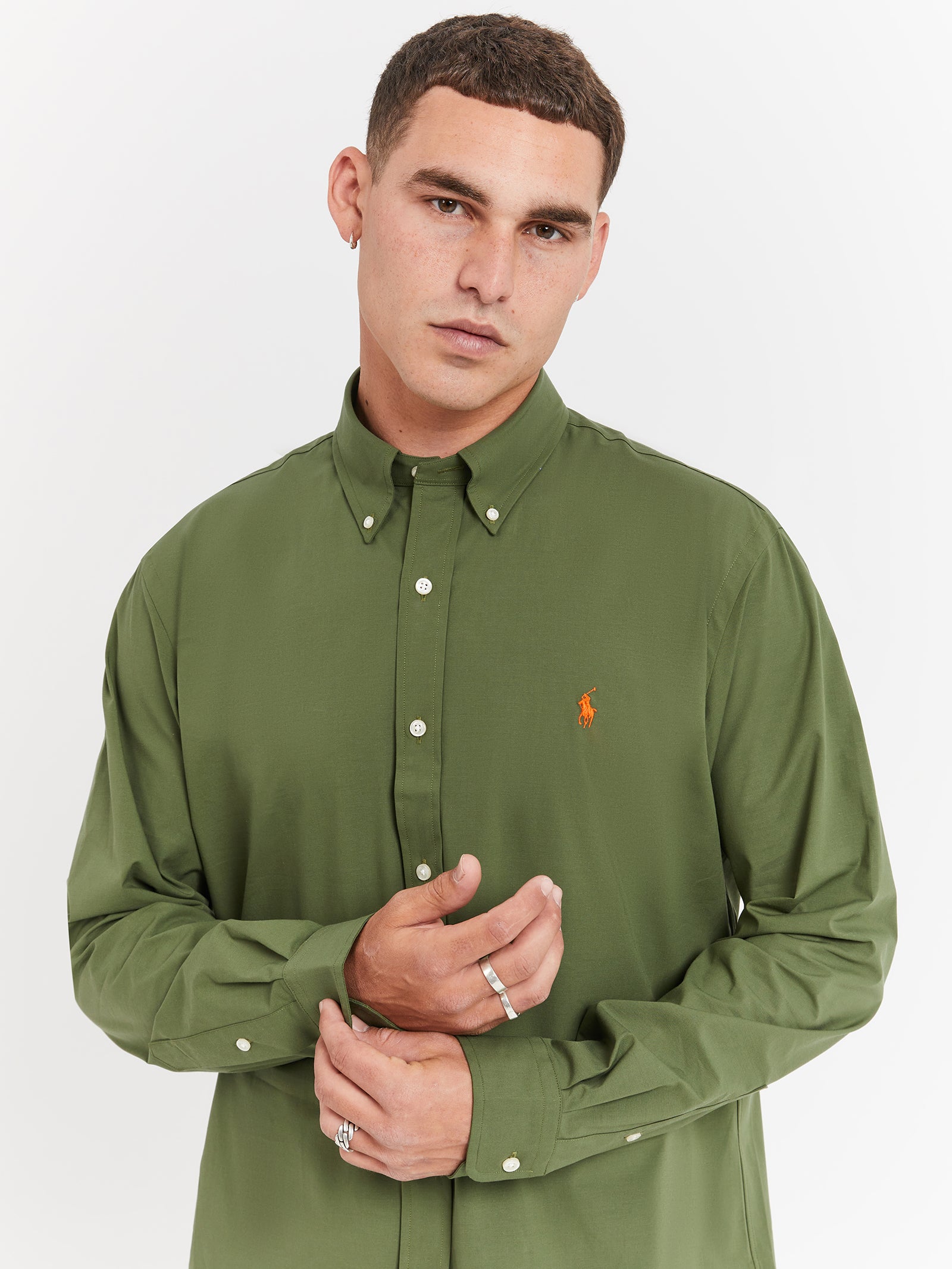 Custom Fit Long Sleeve Poplin Shirt