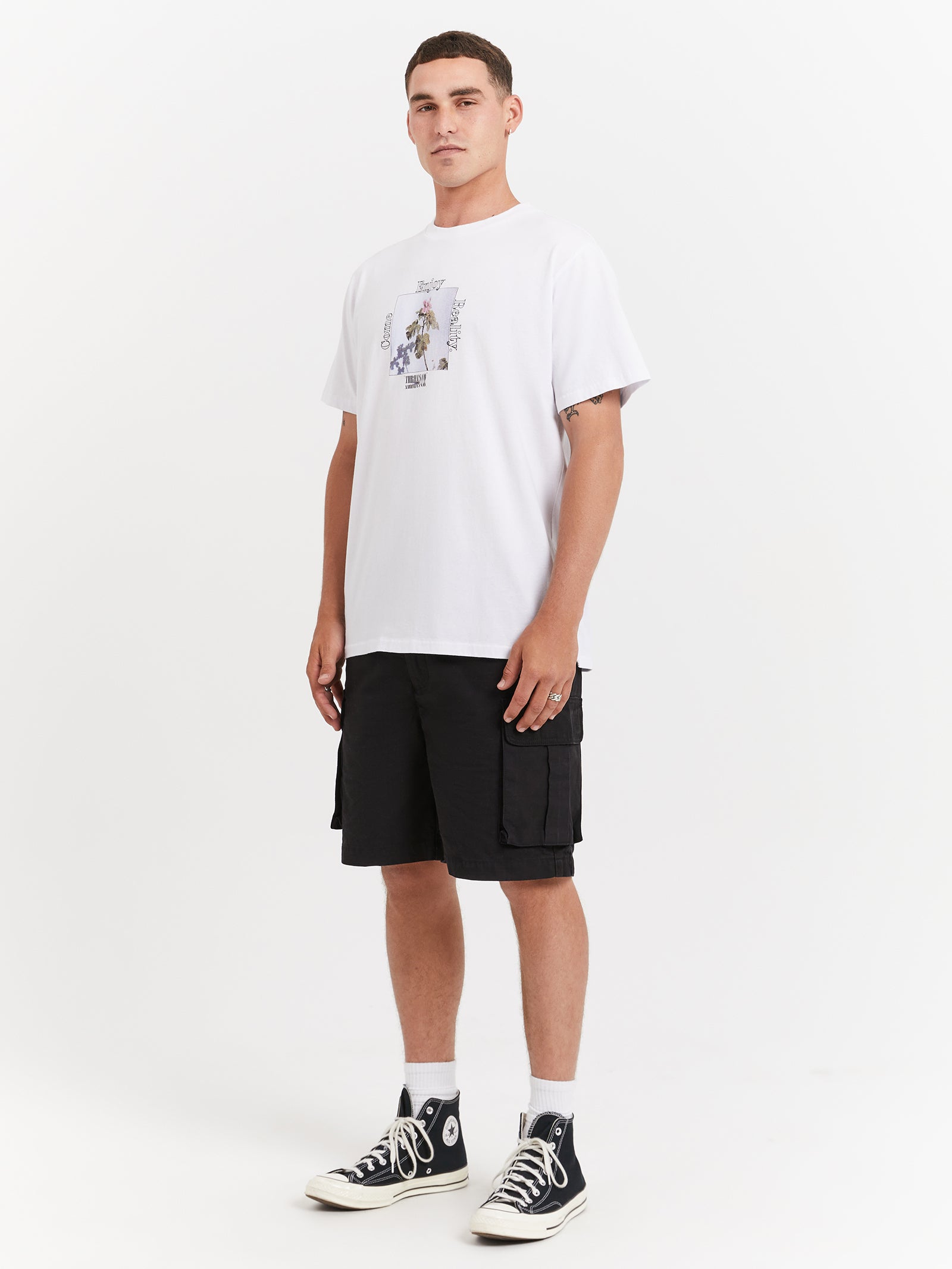 Thrills Come Enjoy Reality Merch Fit T-Shirt Lucent White