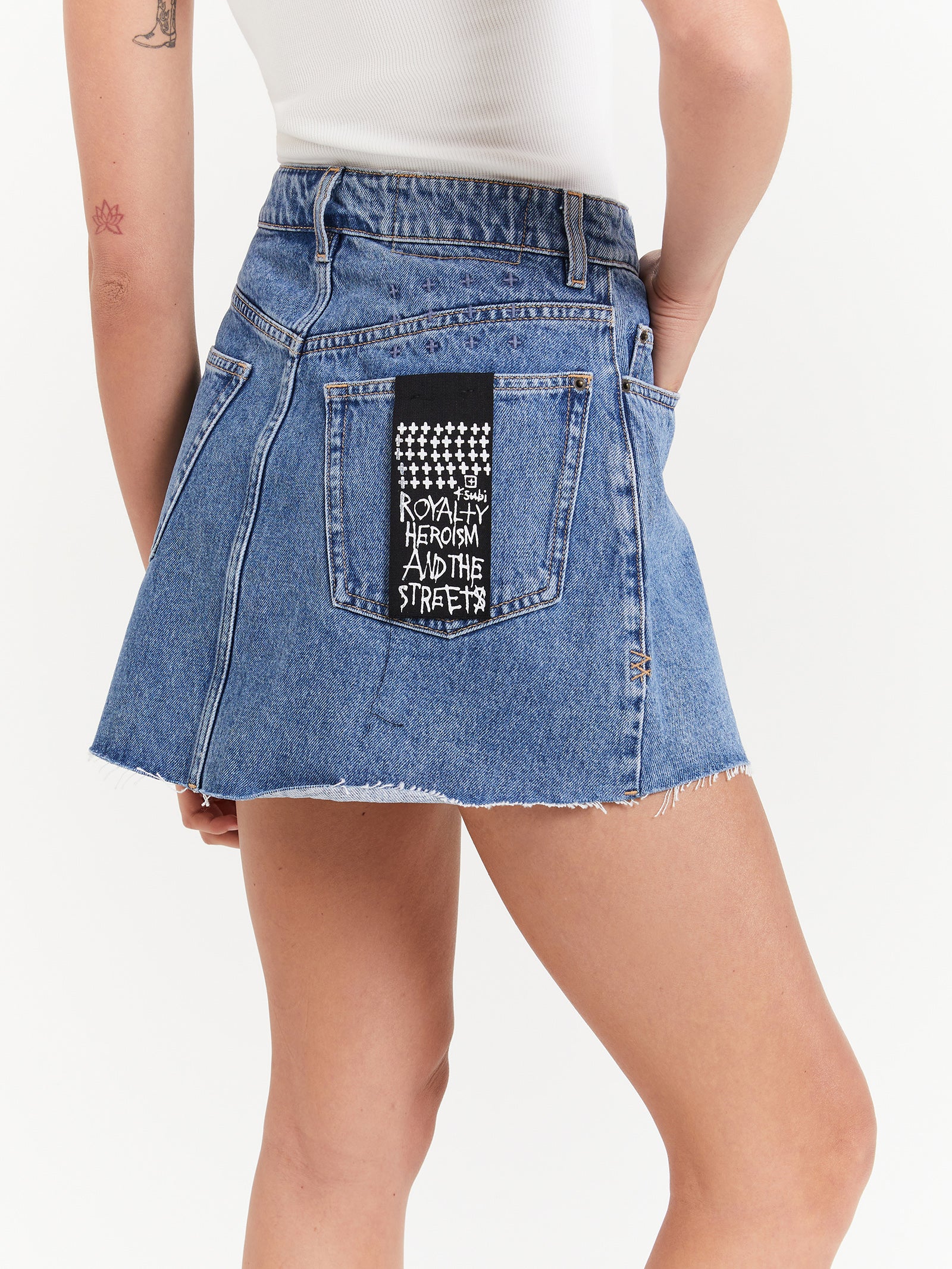 Ksubi Rap Denim Wrap Skirt in Heritage Blue Heritage | Glue Store