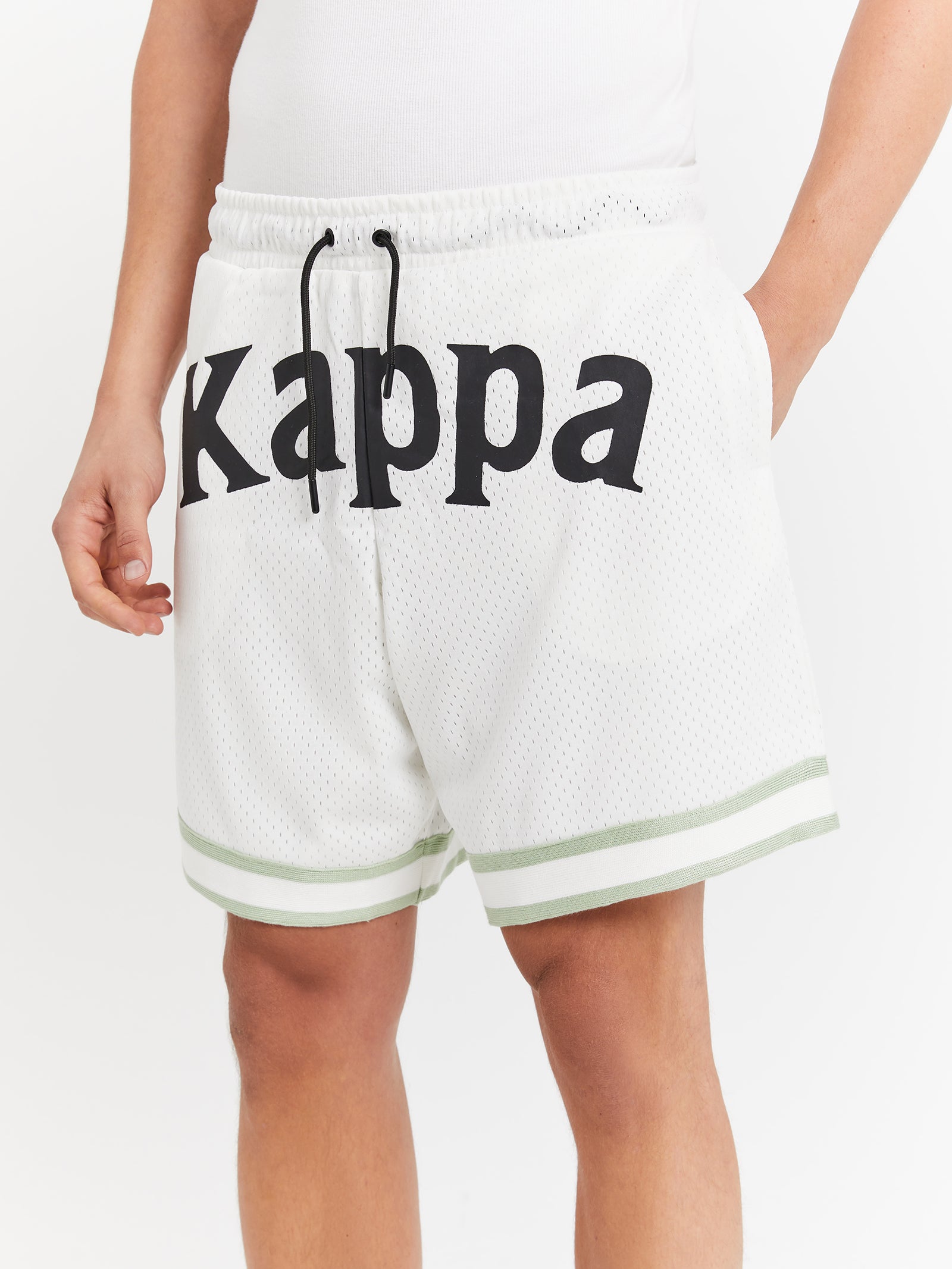 Authentic Dave Shorts in White Bright & Green - Glue Store