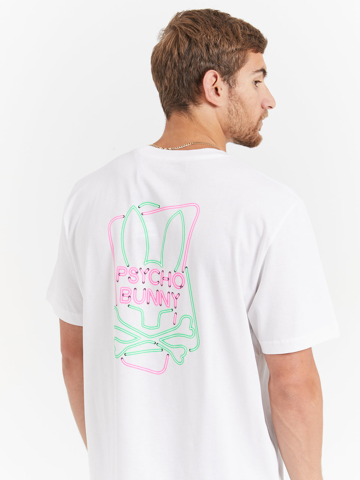 Psycho Bunny Inc Claude Graphic T-Shirt | 100 White