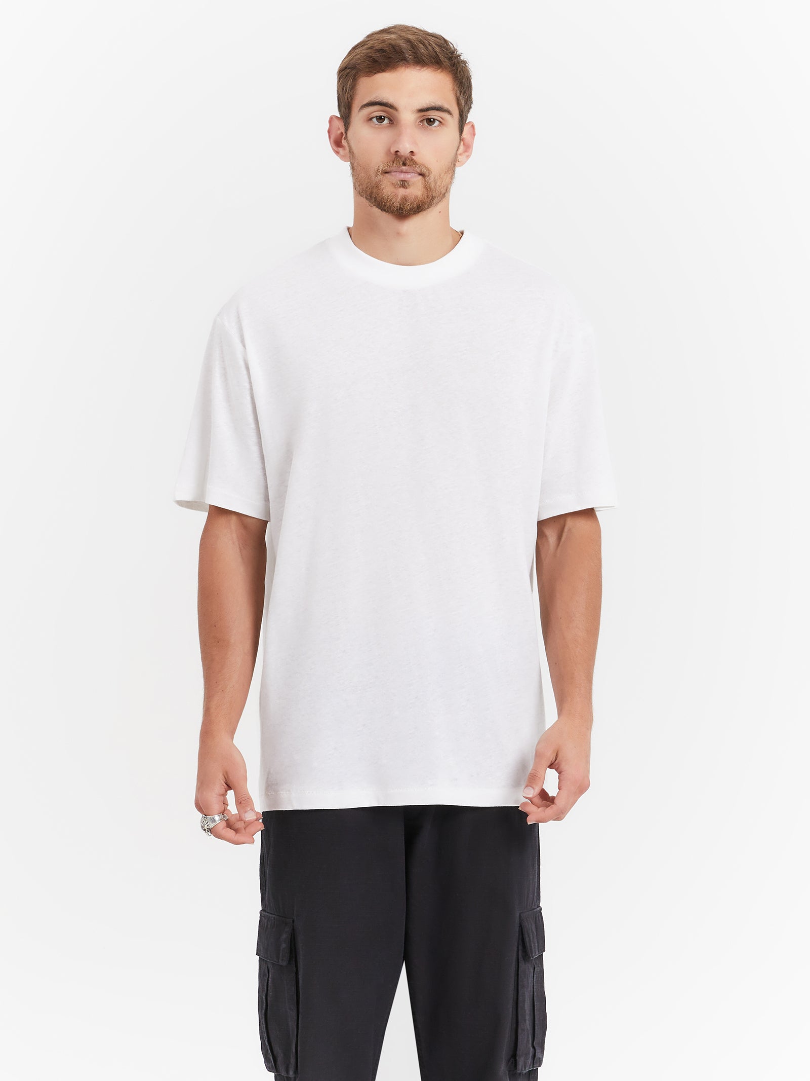 Ainsley Linen T-Shirt in White