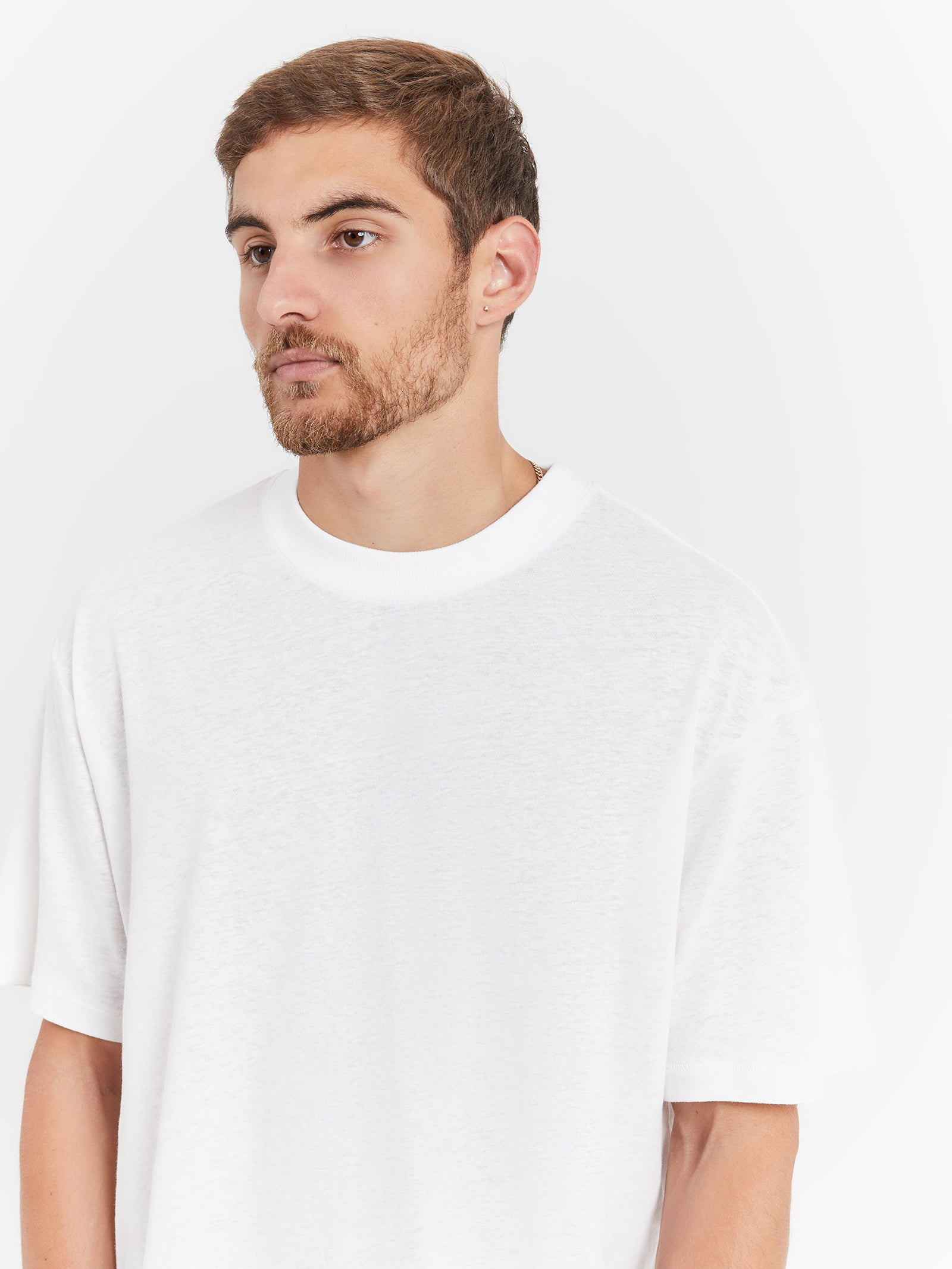 Ainsley Linen T-Shirt in White