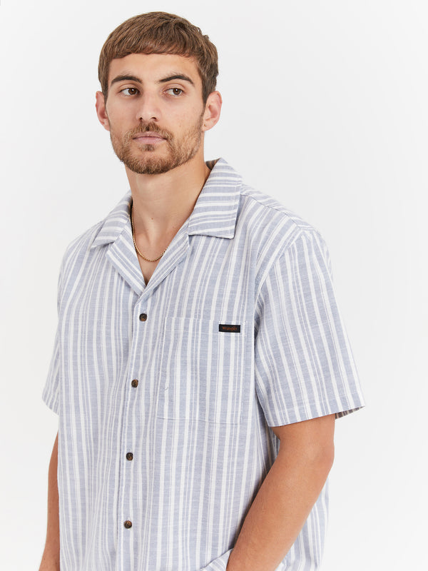 Resort Shirt in Light Blue Stripe - Glue Store