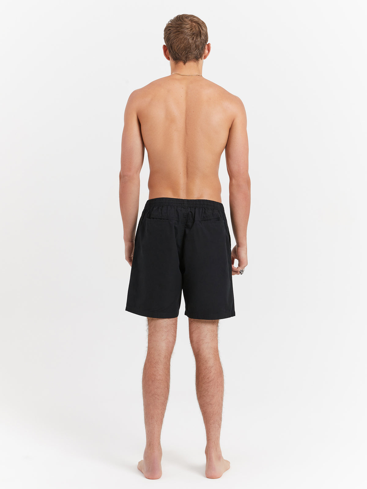 Basic Stock Beach Shorts in Black