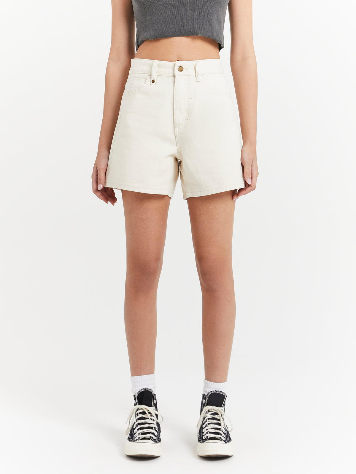 Khloe Shorts in Heritage White