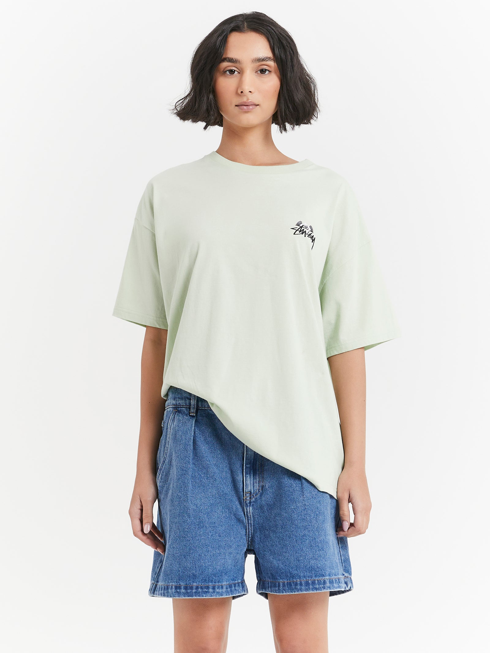 Stussy Angel Relaxed T-Shirt Washed Green | Glue Store