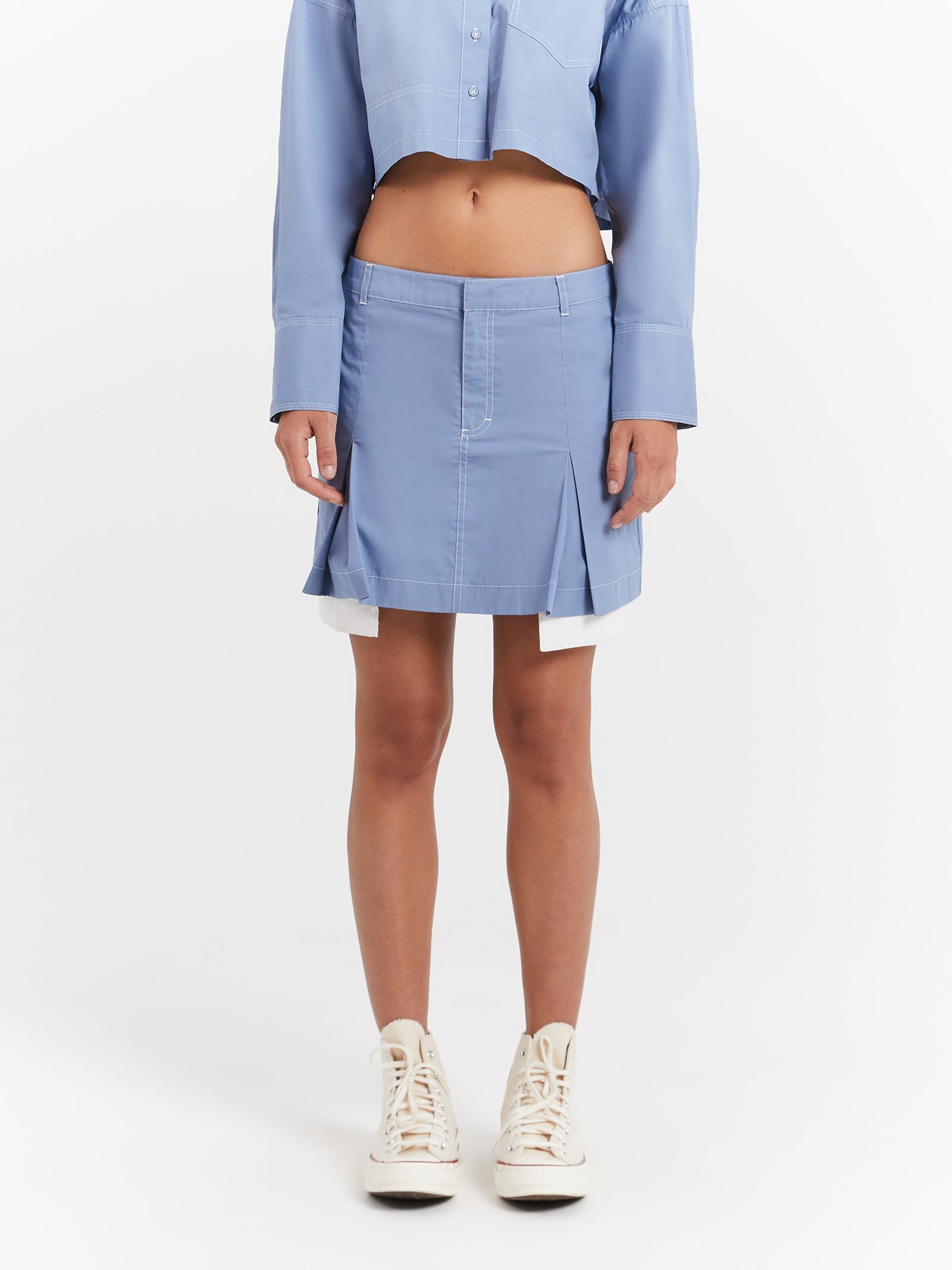 Monica Mini Skirt in Chambray - Glue Store
