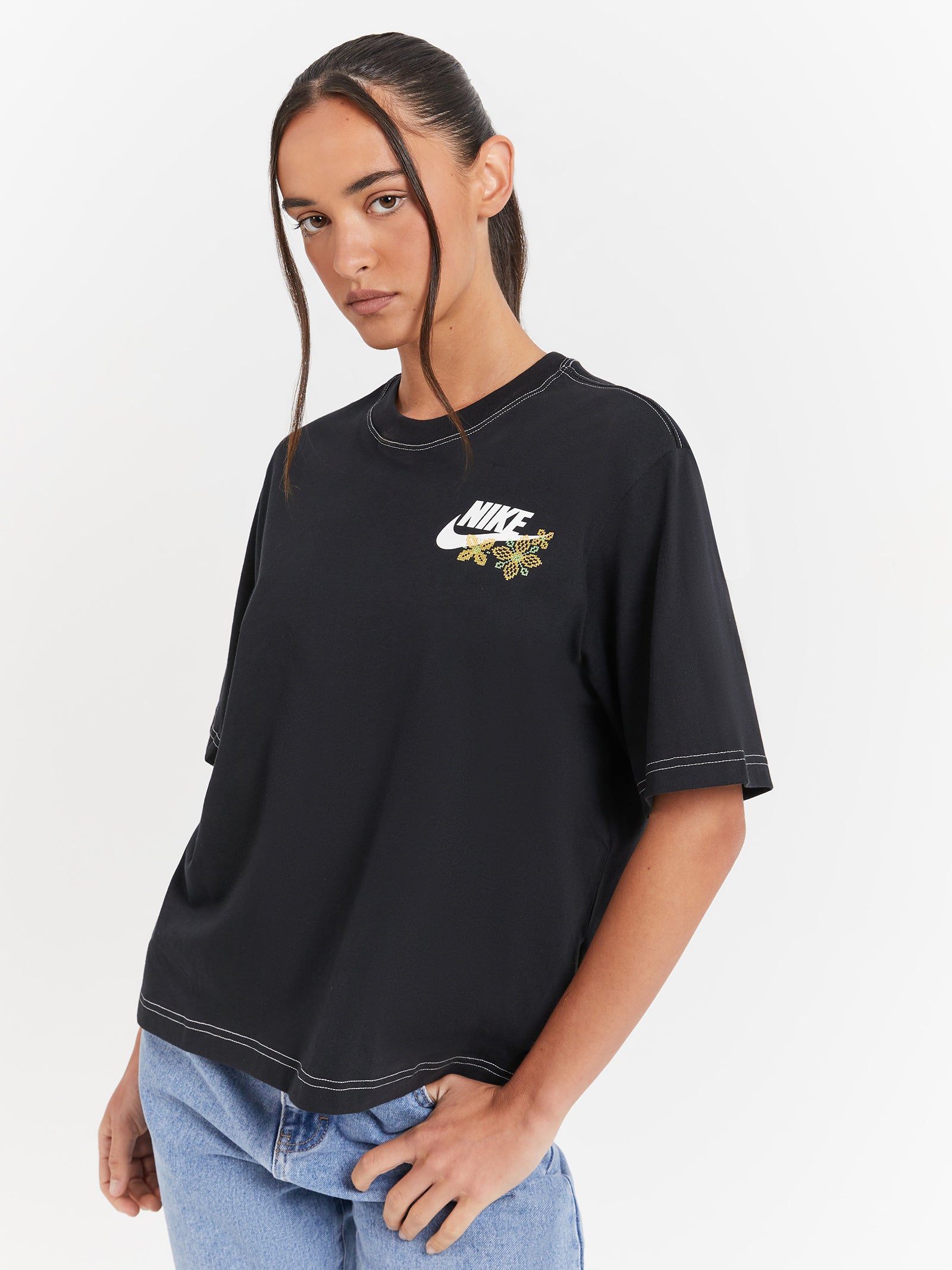 Sportswear OC1 Short Sleeve Boxy T-Shirt in Black - Glue Store