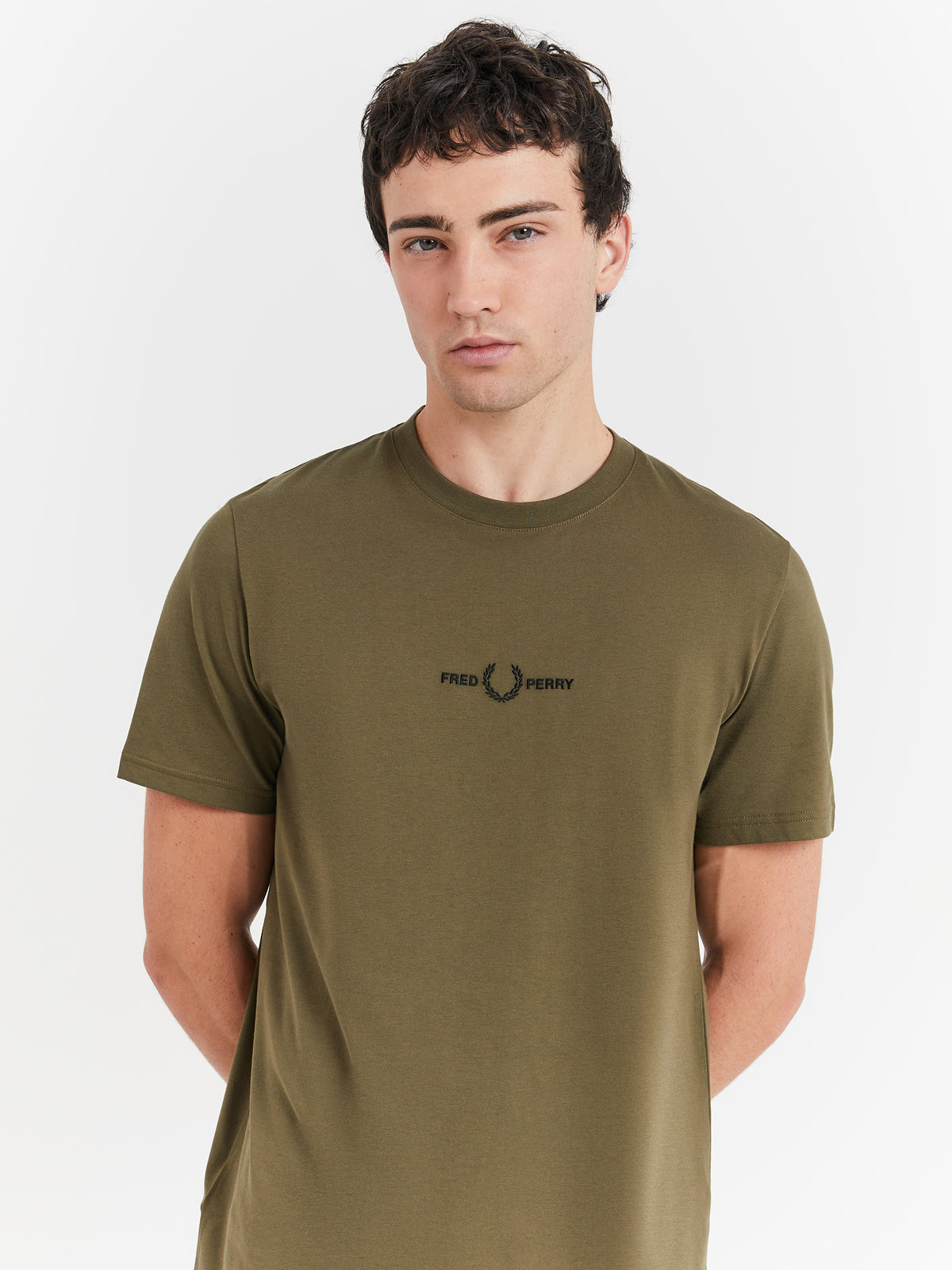 Embroidered T-Shirt in Uniform Green