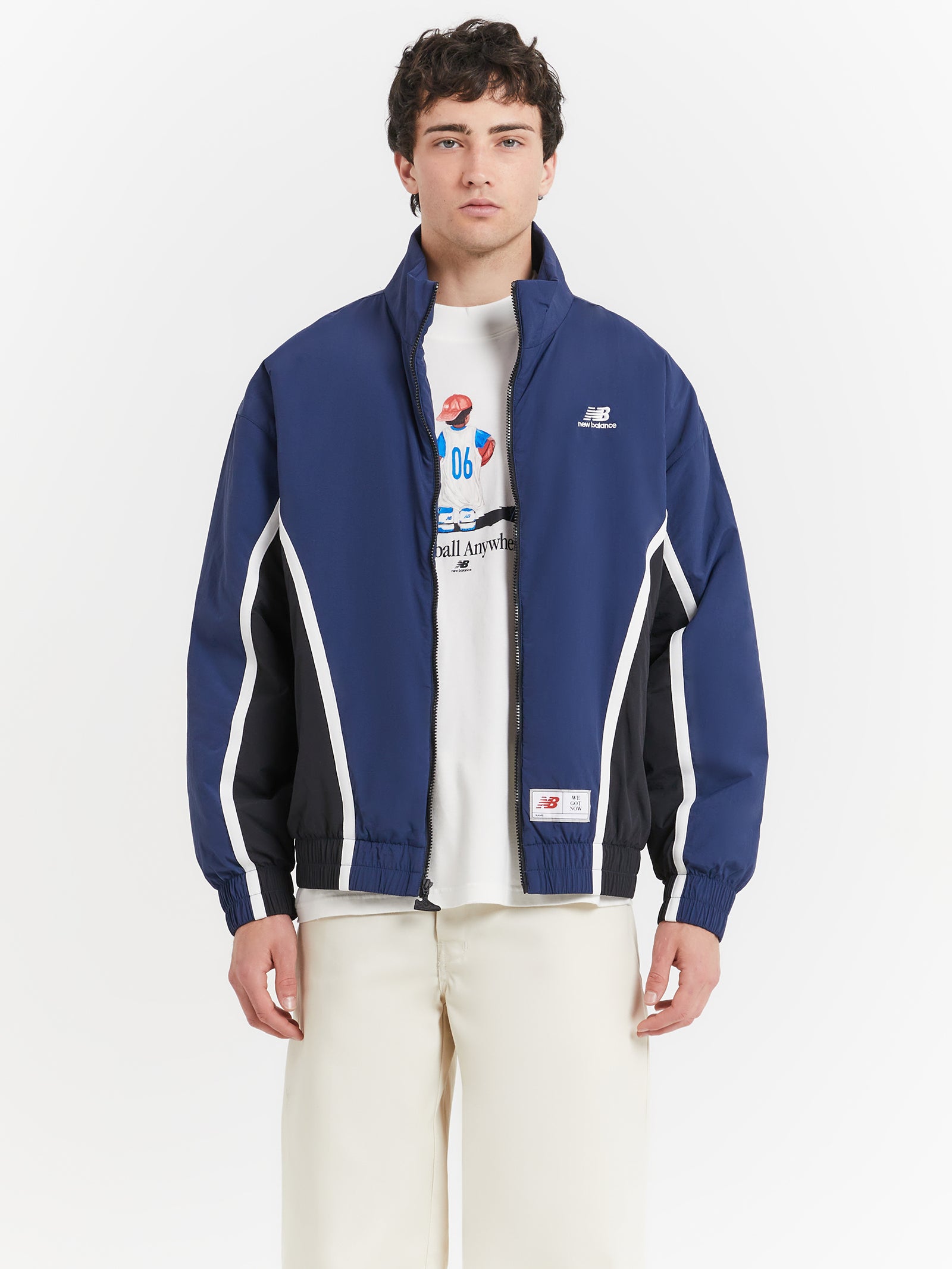 New Balance Hoops Woven Jacket Navy | Glue Store